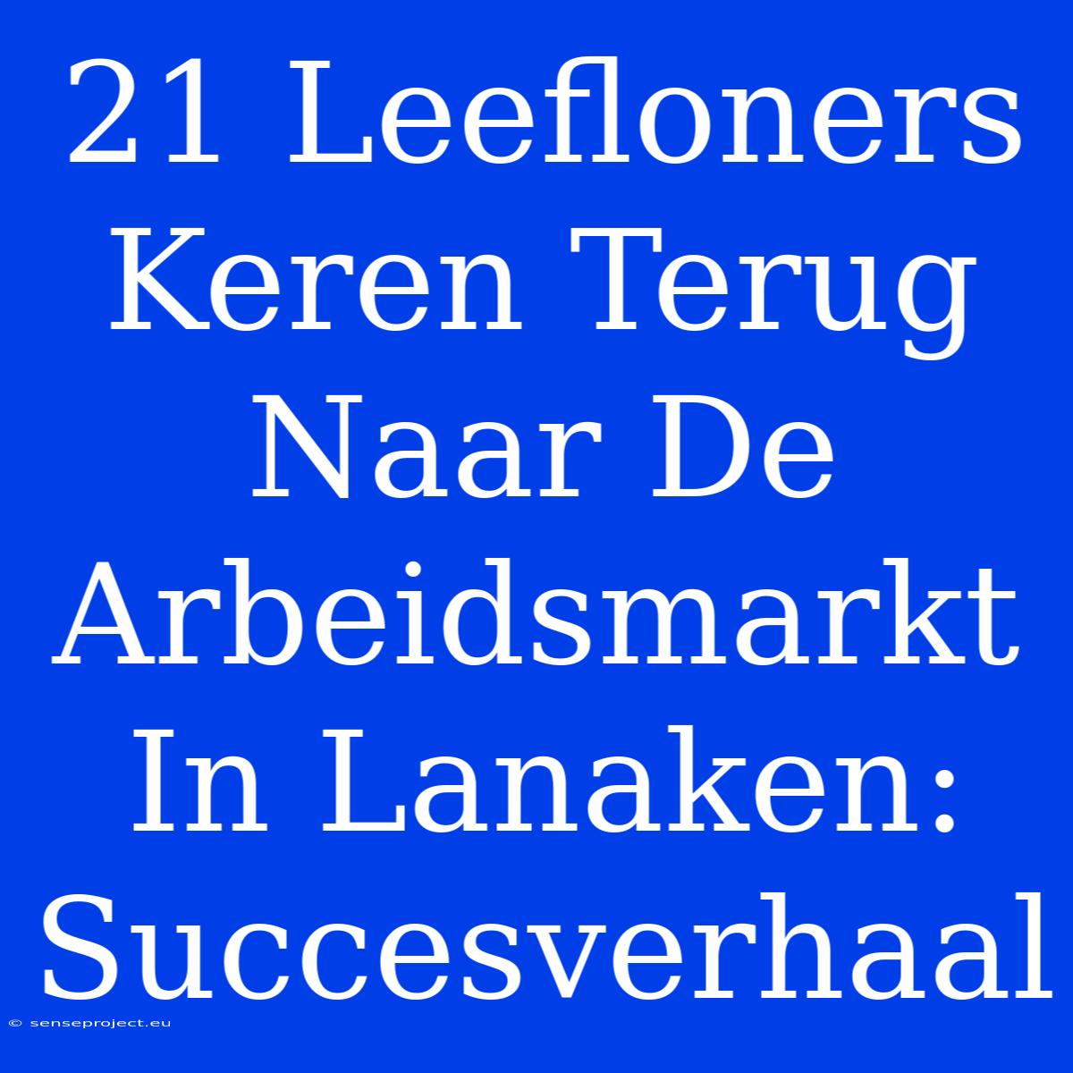 21 Leefloners Keren Terug Naar De Arbeidsmarkt In Lanaken: Succesverhaal