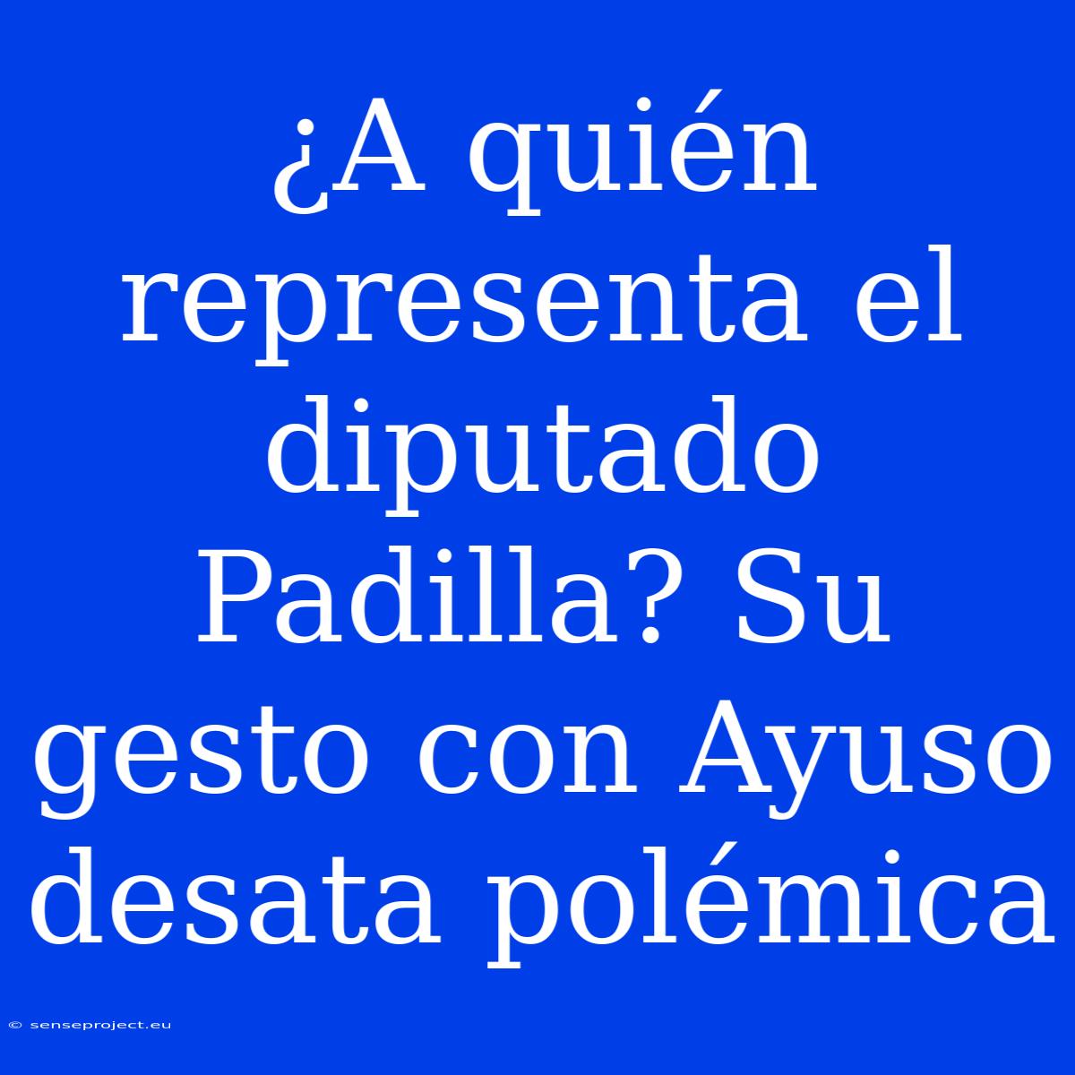 ¿A Quién Representa El Diputado Padilla? Su Gesto Con Ayuso Desata Polémica