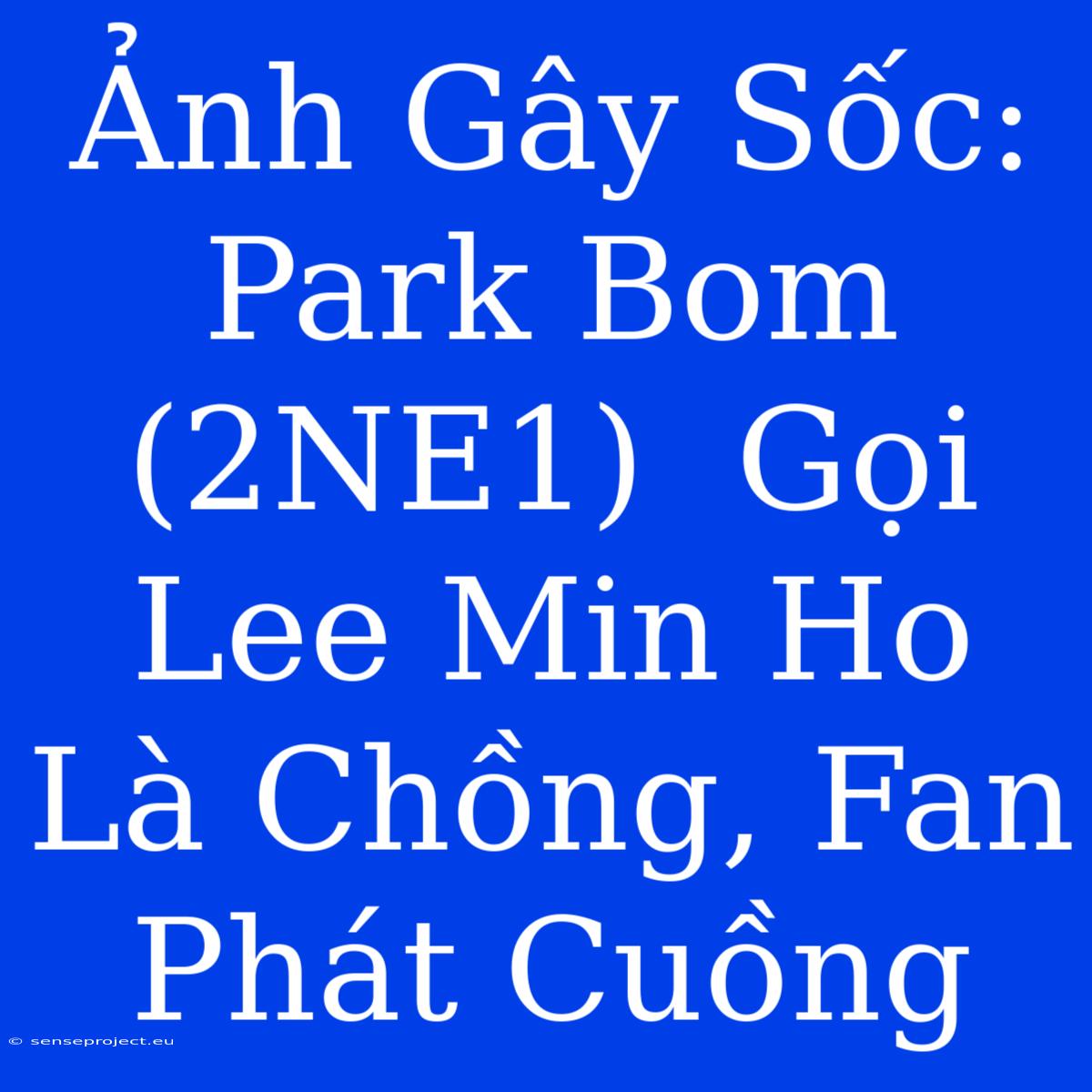 Ảnh Gây Sốc: Park Bom (2NE1)  Gọi Lee Min Ho Là Chồng, Fan Phát Cuồng