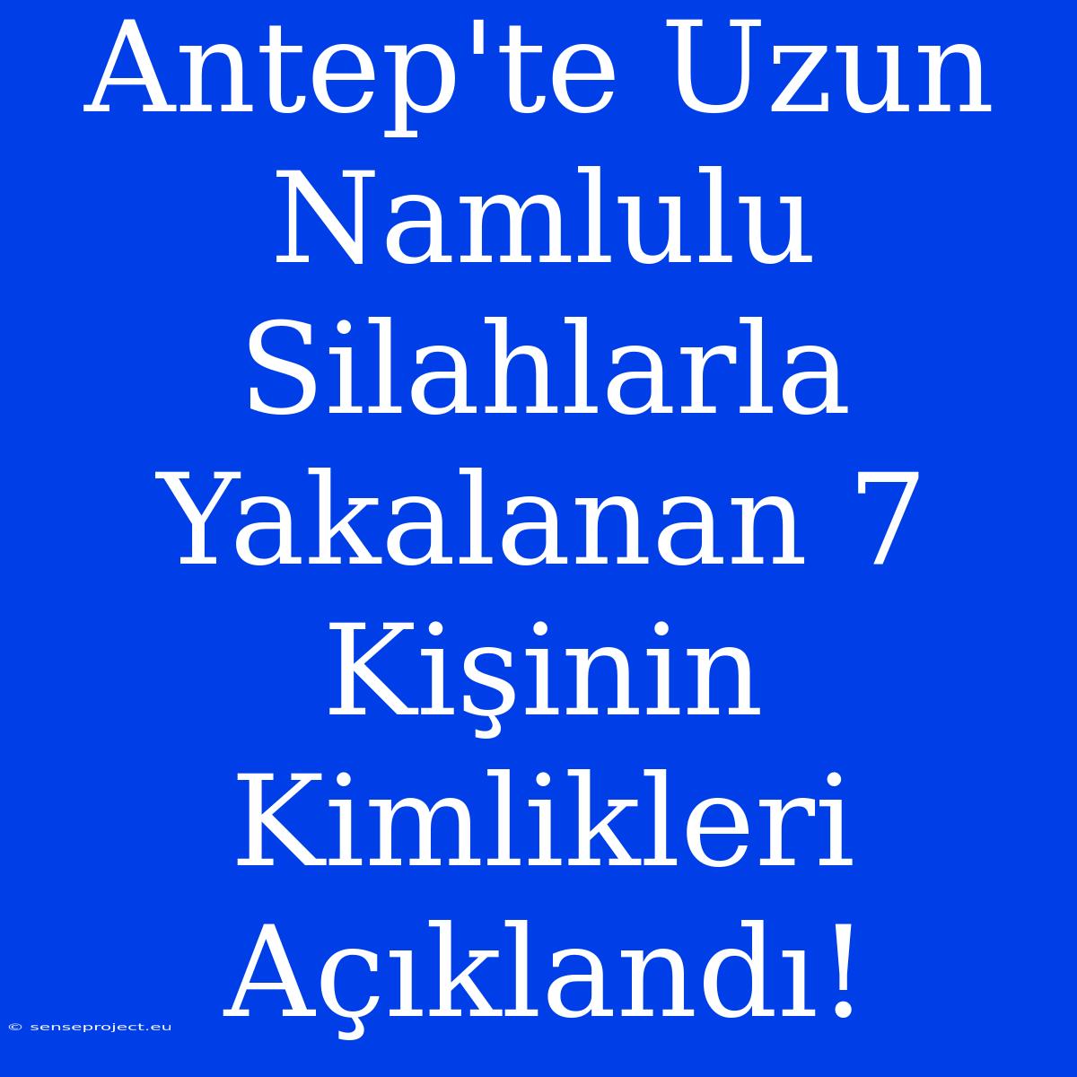 Antep'te Uzun Namlulu Silahlarla Yakalanan 7 Kişinin Kimlikleri Açıklandı!