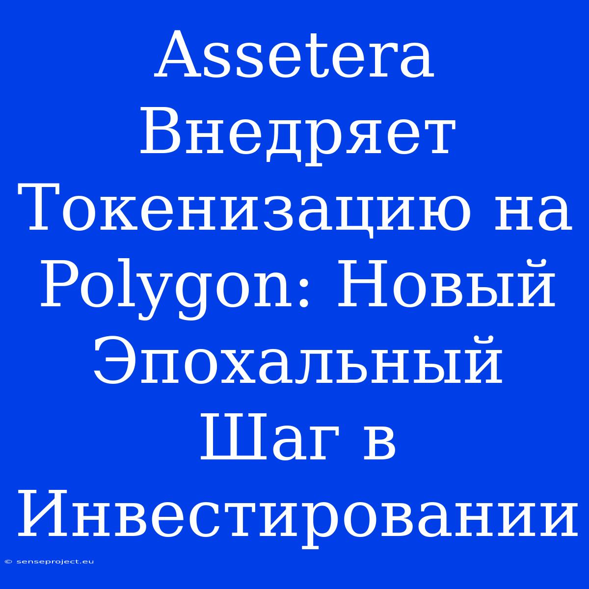 Assetera Внедряет Токенизацию На Polygon: Новый Эпохальный Шаг В Инвестировании