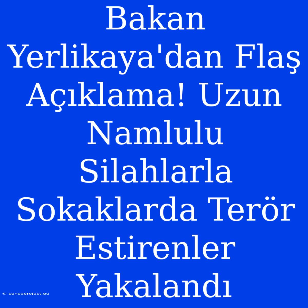 Bakan Yerlikaya'dan Flaş Açıklama! Uzun Namlulu Silahlarla Sokaklarda Terör Estirenler Yakalandı