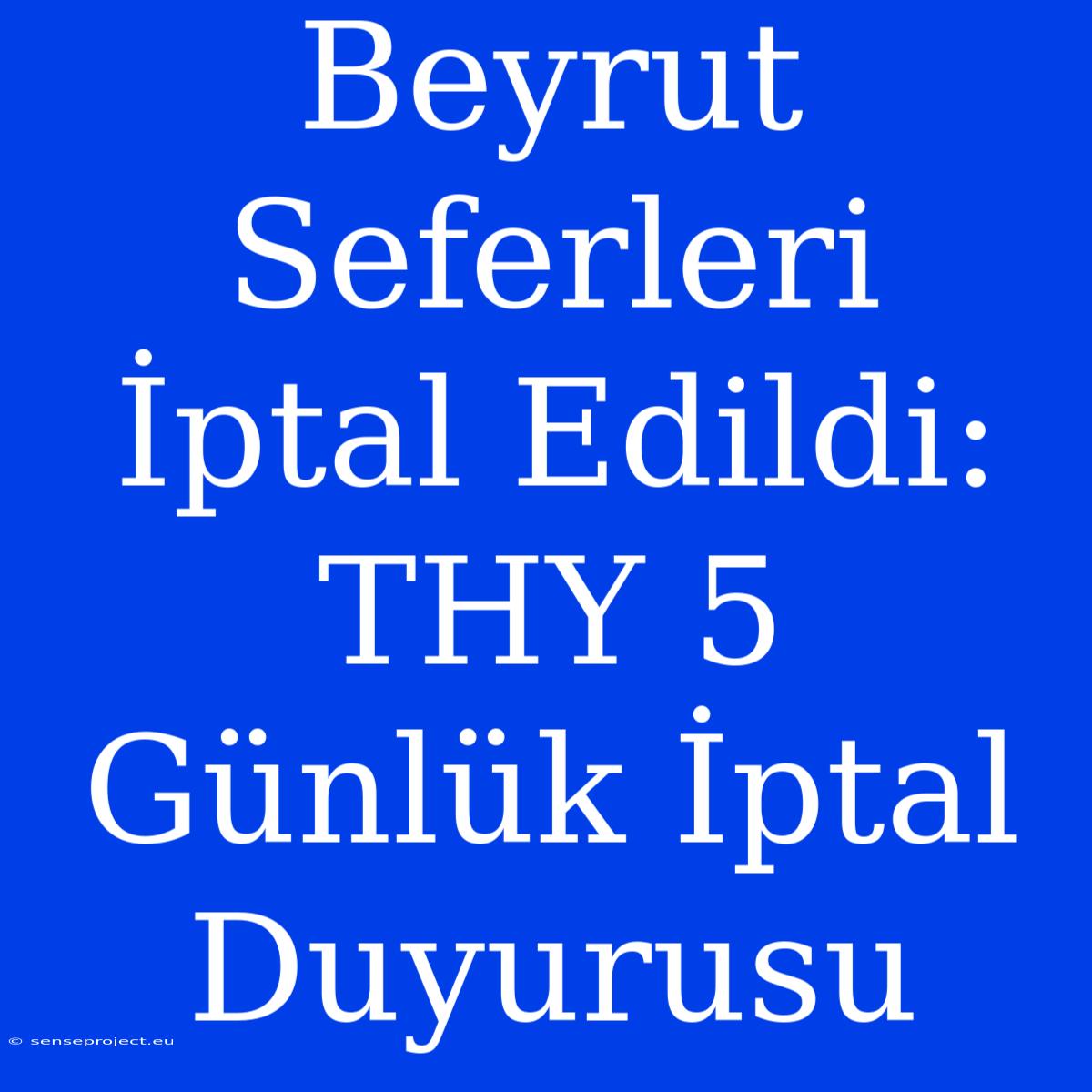 Beyrut Seferleri İptal Edildi: THY 5 Günlük İptal Duyurusu