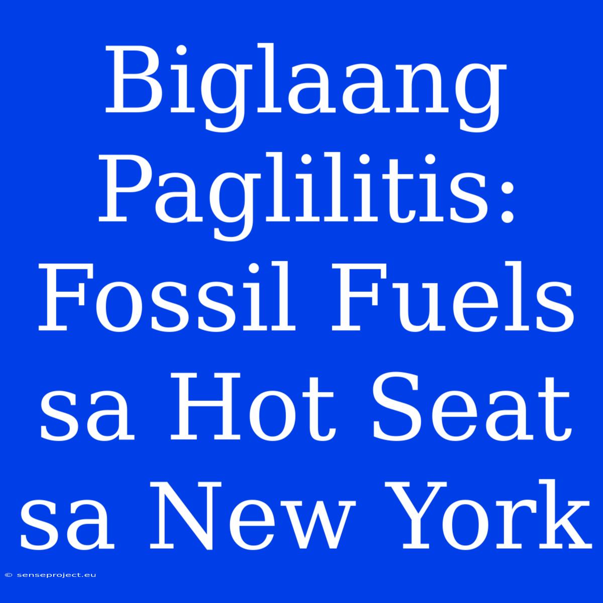 Biglaang Paglilitis: Fossil Fuels Sa Hot Seat Sa New York