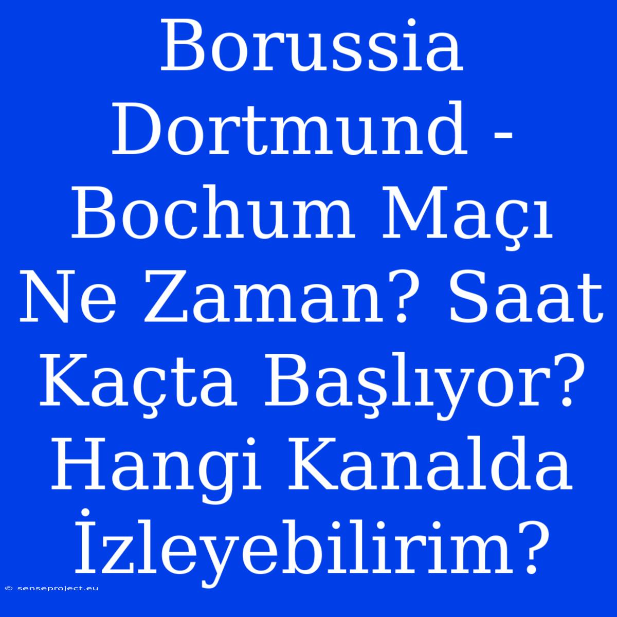 Borussia Dortmund - Bochum Maçı Ne Zaman? Saat Kaçta Başlıyor? Hangi Kanalda İzleyebilirim?