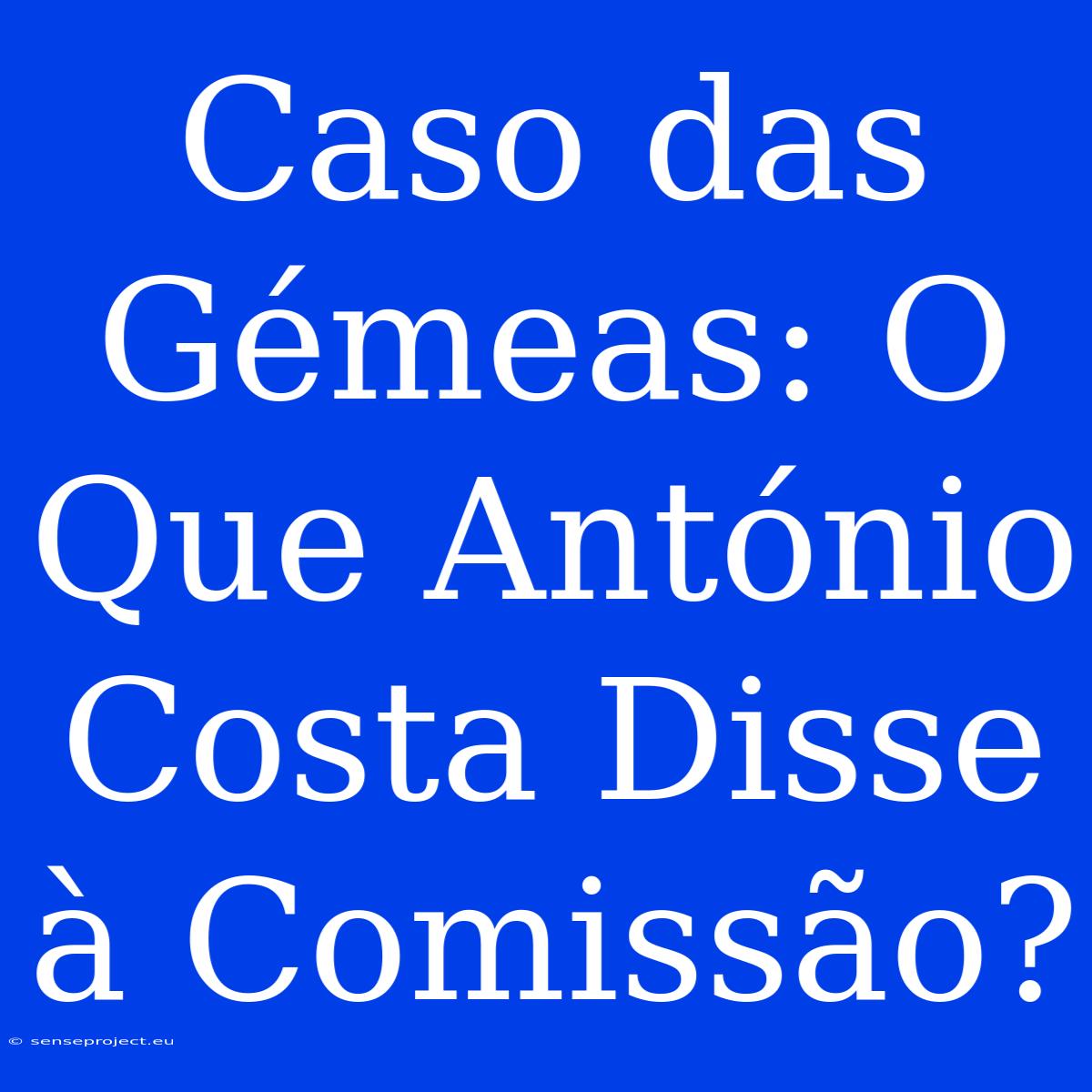 Caso Das Gémeas: O Que António Costa Disse À Comissão?