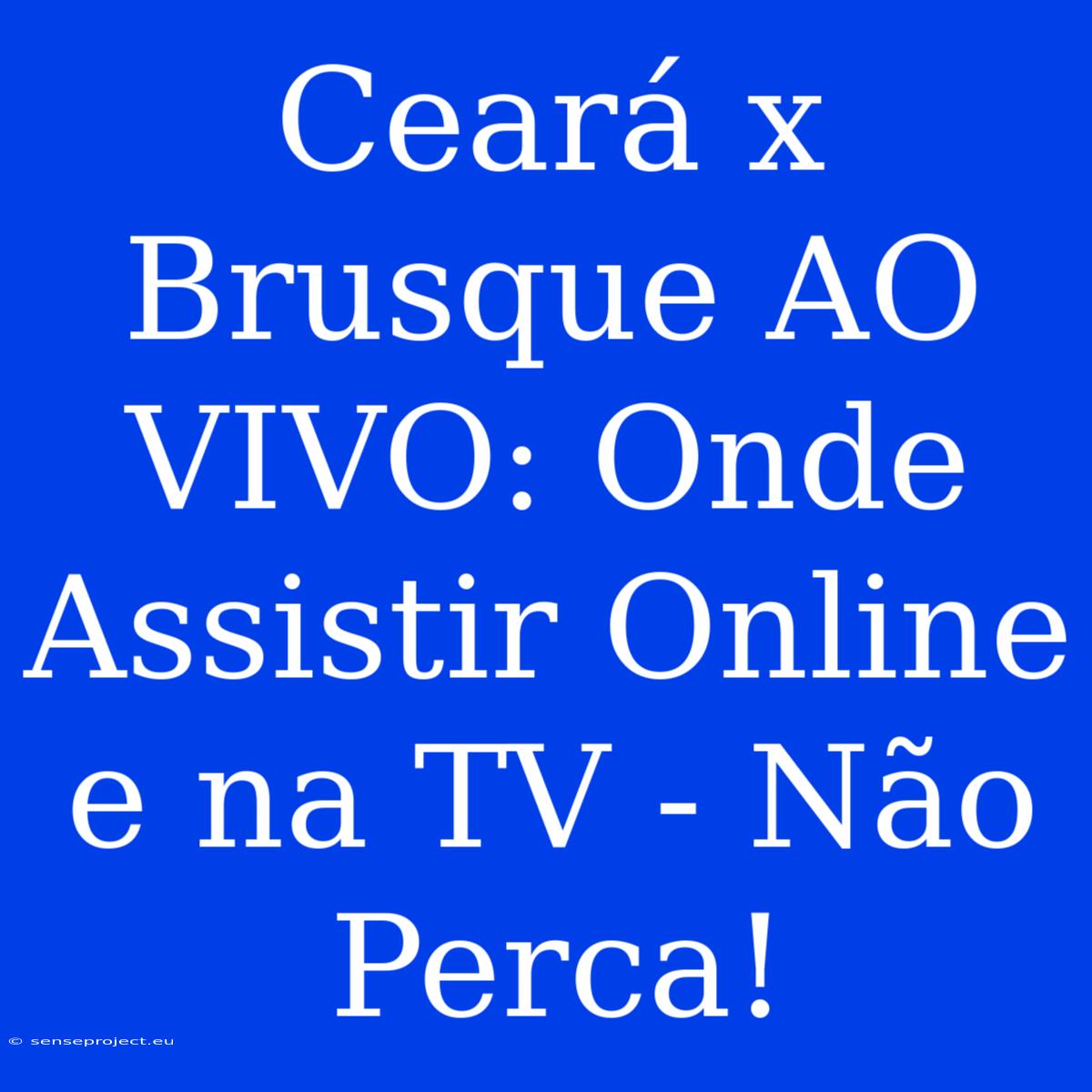 Ceará X Brusque AO VIVO: Onde Assistir Online E Na TV - Não Perca!