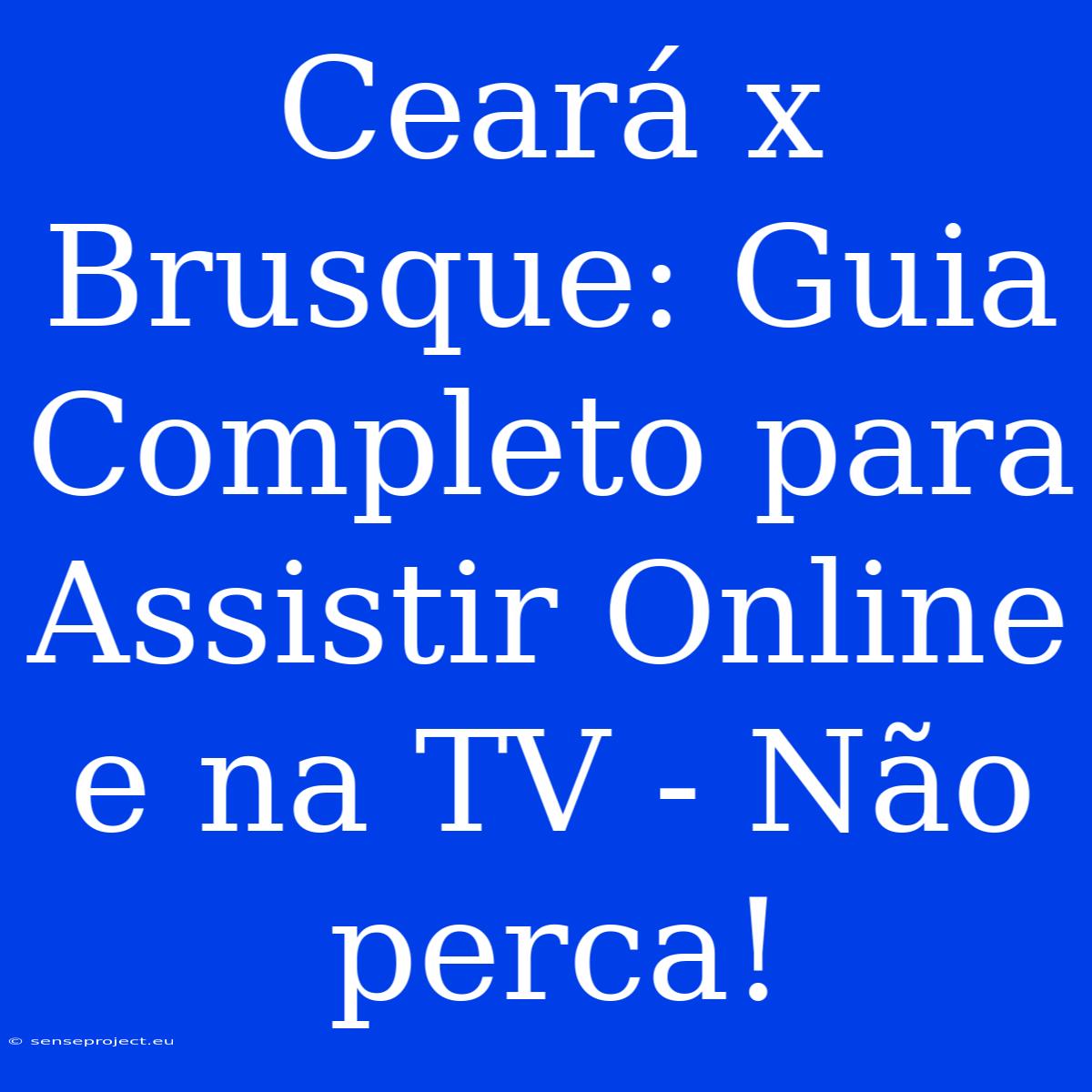 Ceará X Brusque: Guia Completo Para Assistir Online E Na TV - Não Perca!