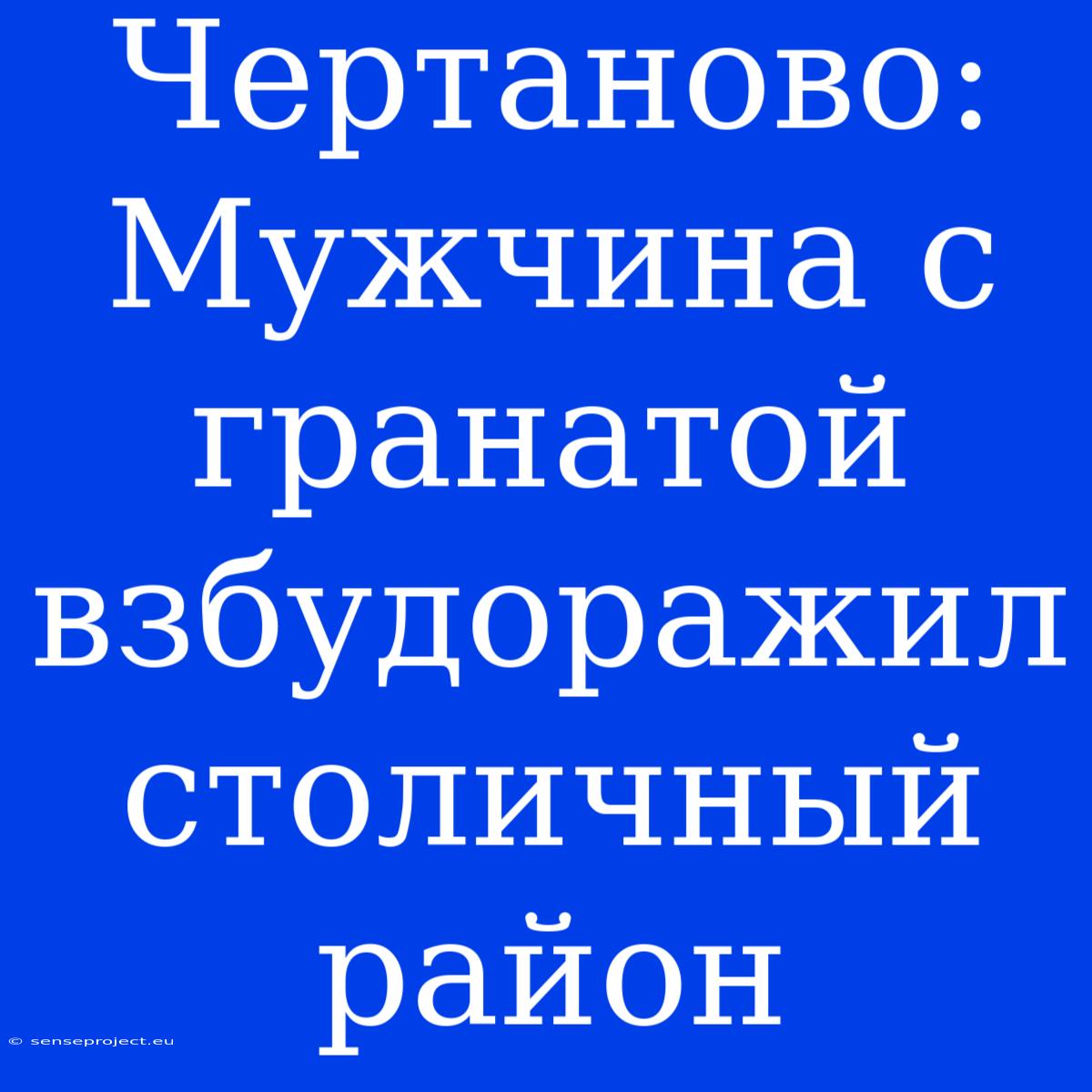 Чертаново: Мужчина С Гранатой Взбудоражил Столичный Район