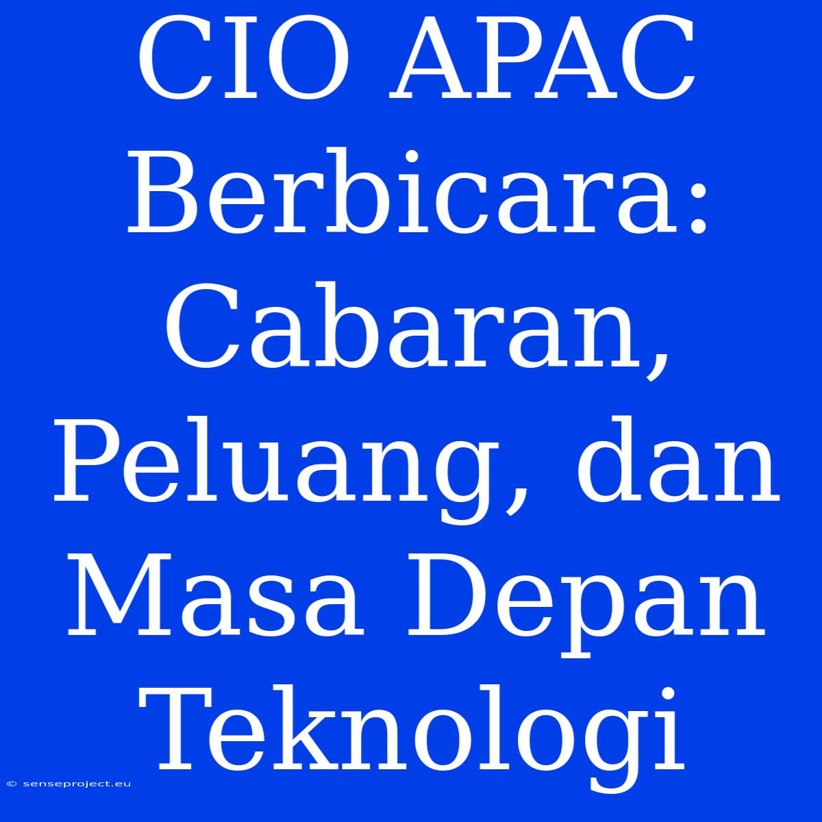 CIO APAC Berbicara: Cabaran, Peluang, Dan Masa Depan Teknologi