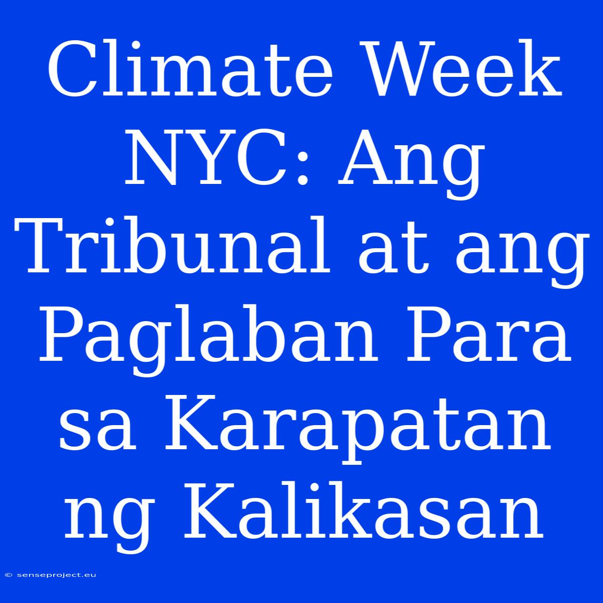 Climate Week NYC: Ang Tribunal At Ang Paglaban Para Sa Karapatan Ng Kalikasan