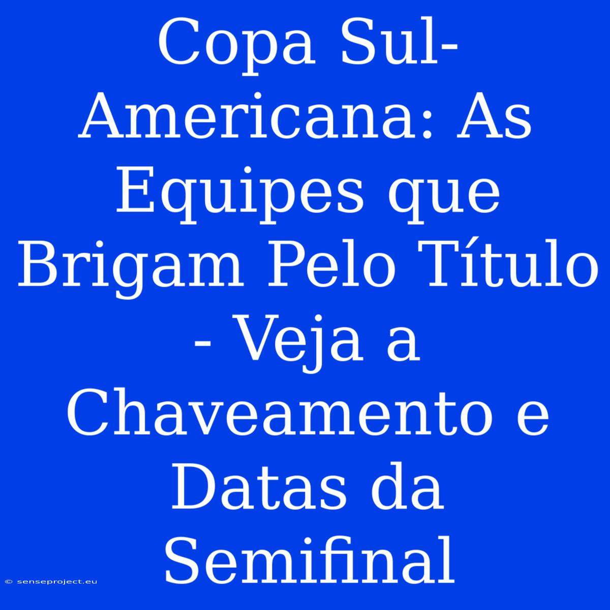 Copa Sul-Americana: As Equipes Que Brigam Pelo Título - Veja A Chaveamento E Datas Da Semifinal