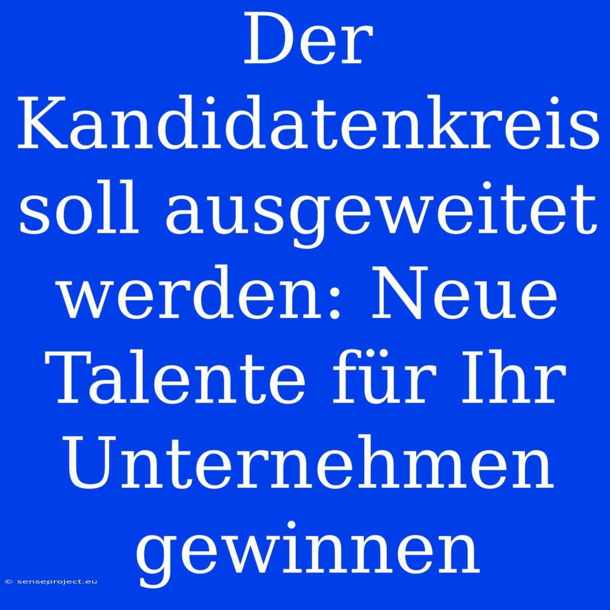 Der Kandidatenkreis Soll Ausgeweitet Werden: Neue Talente Für Ihr Unternehmen Gewinnen