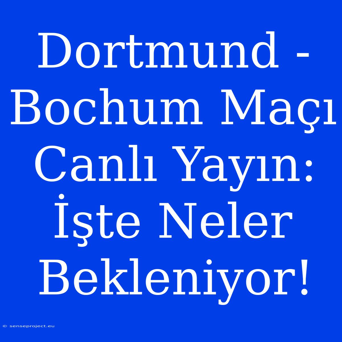 Dortmund - Bochum Maçı Canlı Yayın: İşte Neler Bekleniyor!