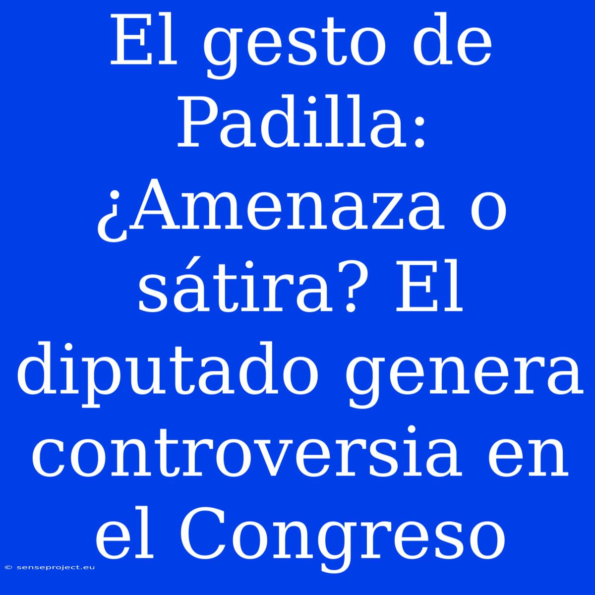 El Gesto De Padilla: ¿Amenaza O Sátira? El Diputado Genera Controversia En El Congreso