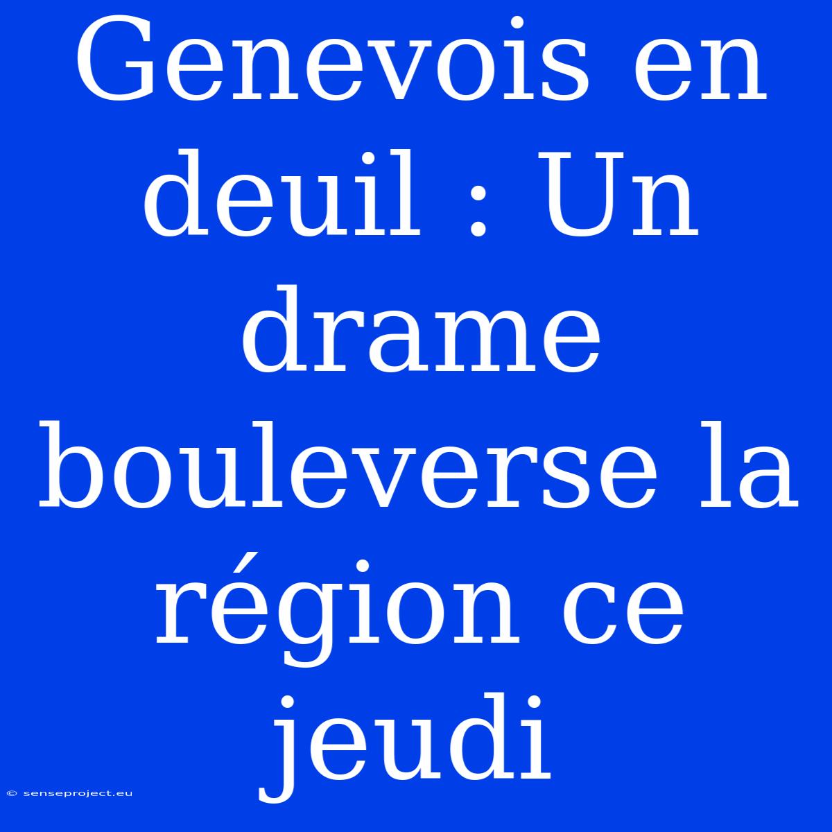 Genevois En Deuil : Un Drame Bouleverse La Région Ce Jeudi