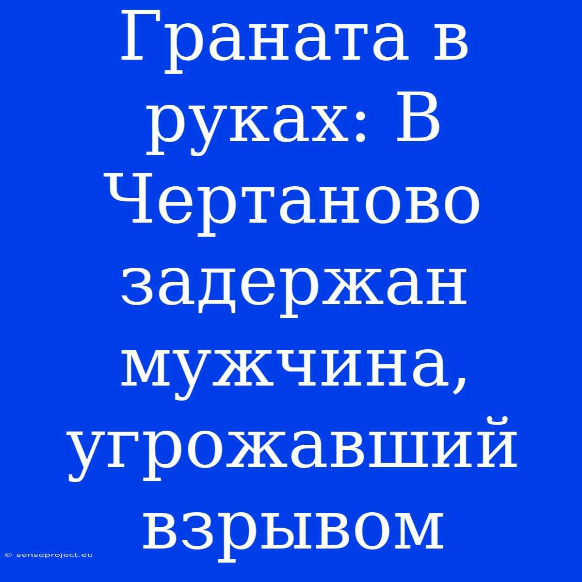 Граната В Руках: В Чертаново Задержан Мужчина, Угрожавший Взрывом