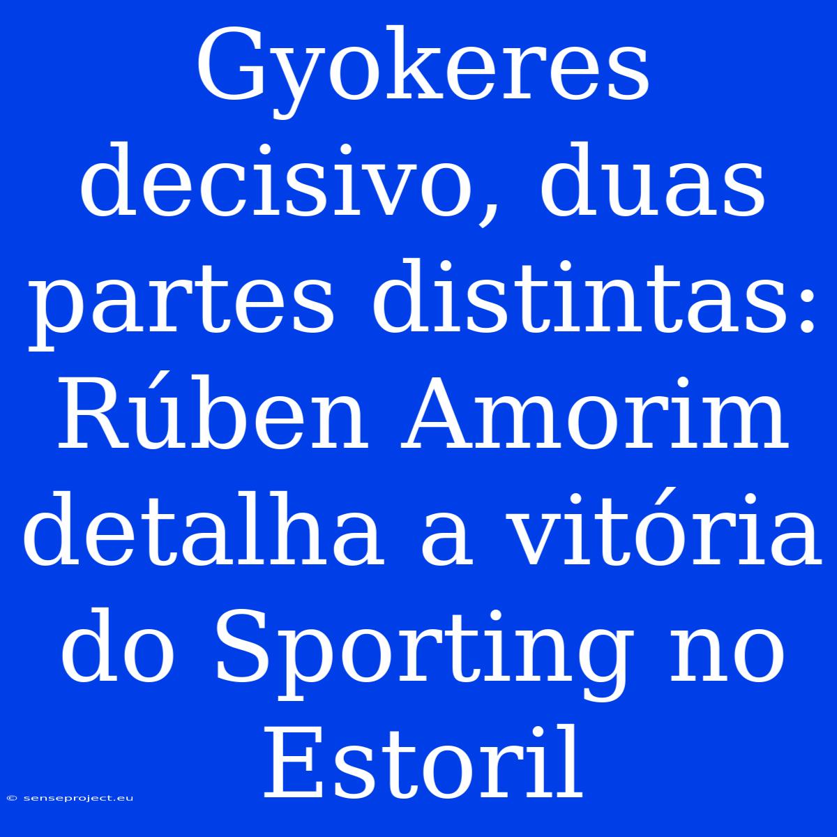 Gyokeres Decisivo, Duas Partes Distintas: Rúben Amorim Detalha A Vitória Do Sporting No Estoril