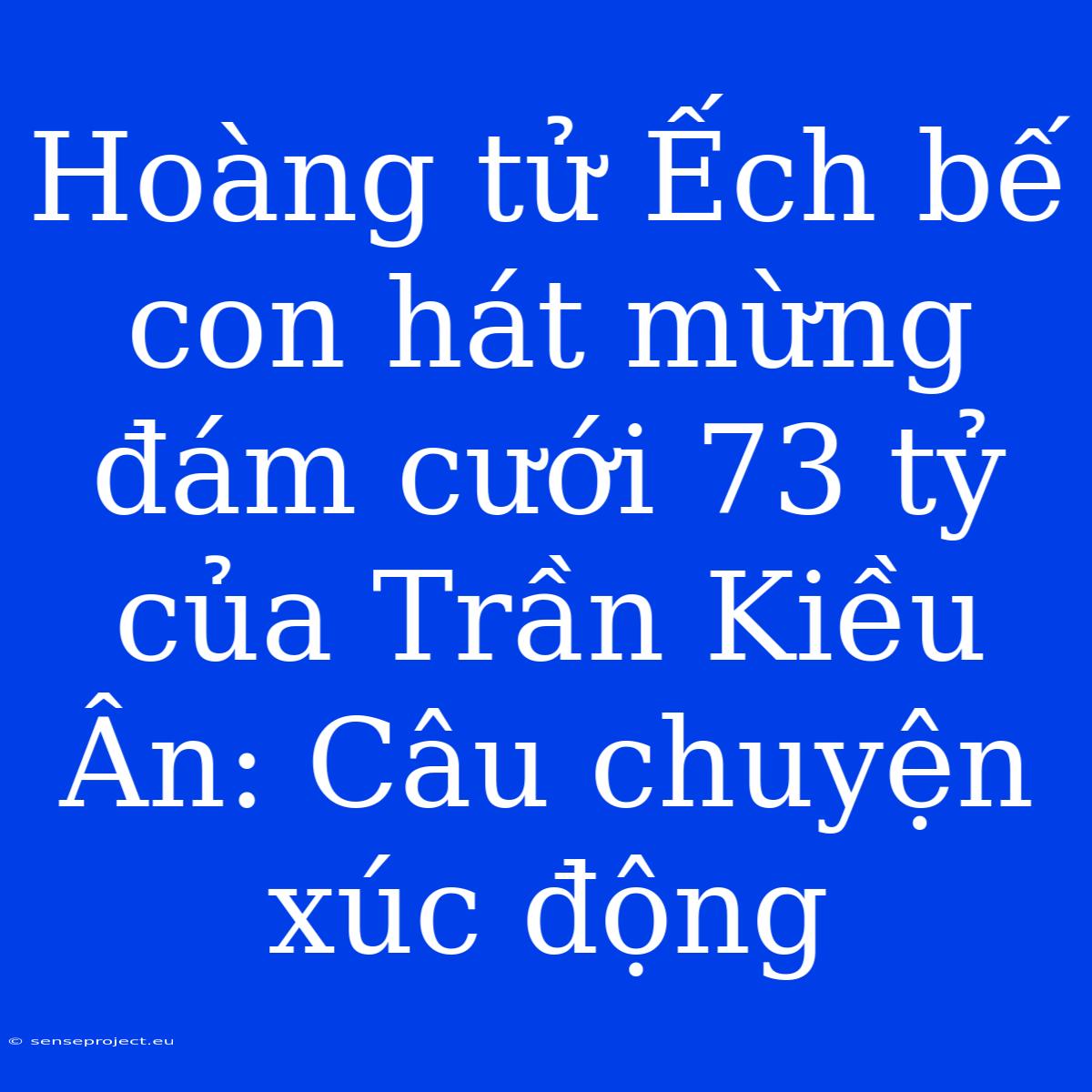 Hoàng Tử Ếch Bế Con Hát Mừng Đám Cưới 73 Tỷ Của Trần Kiều Ân: Câu Chuyện Xúc Động