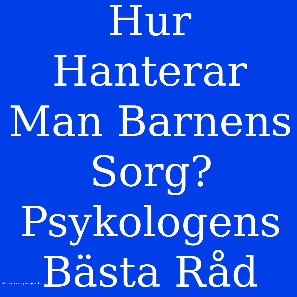 Hur Hanterar Man Barnens Sorg? Psykologens Bästa Råd