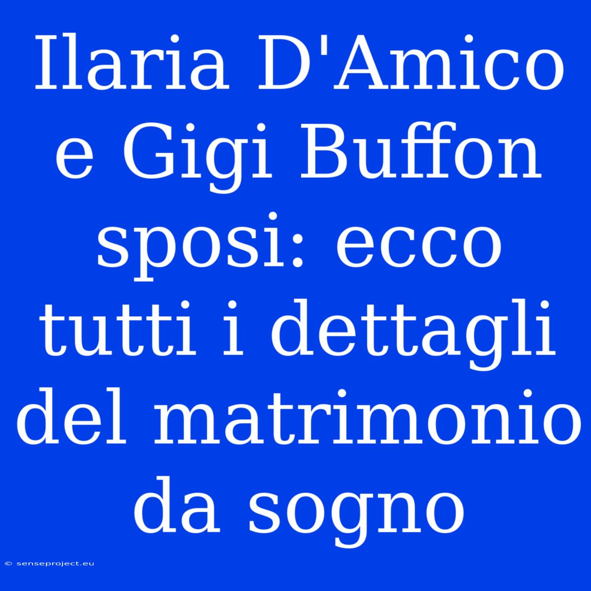 Ilaria D'Amico E Gigi Buffon Sposi: Ecco Tutti I Dettagli Del Matrimonio Da Sogno