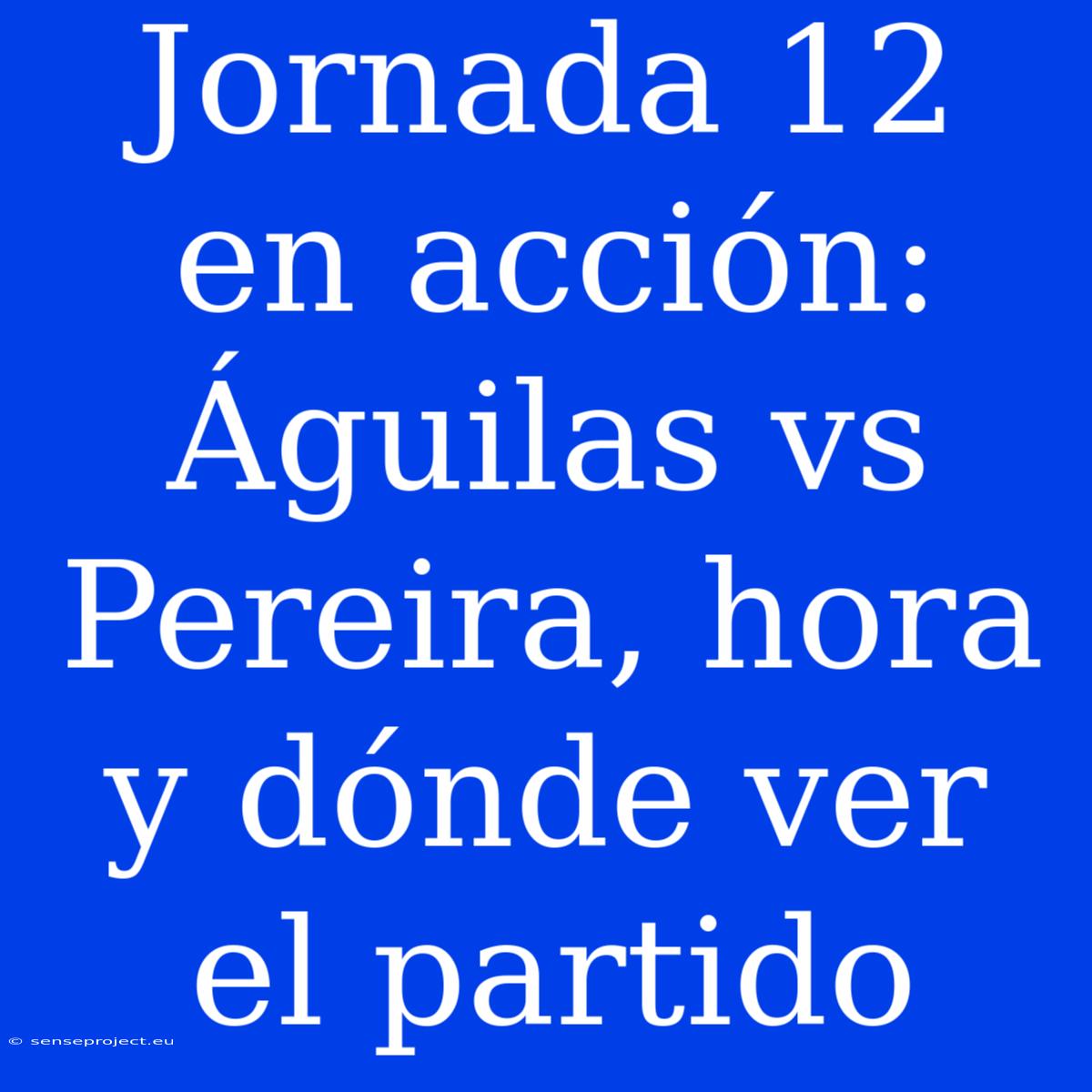 Jornada 12 En Acción:  Águilas Vs Pereira, Hora Y Dónde Ver El Partido