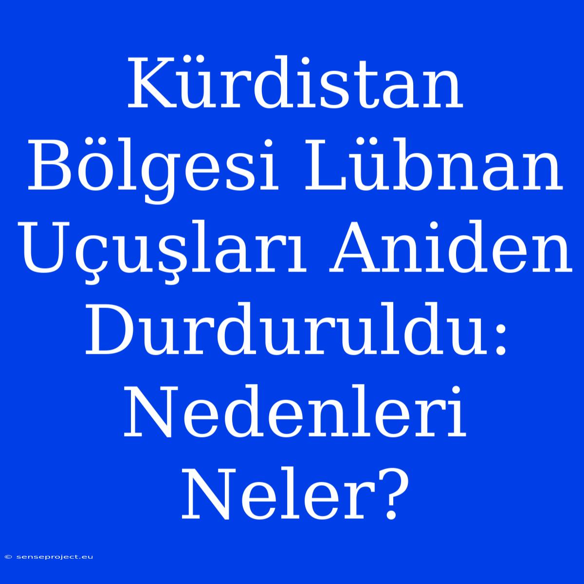 Kürdistan Bölgesi Lübnan Uçuşları Aniden Durduruldu: Nedenleri Neler?