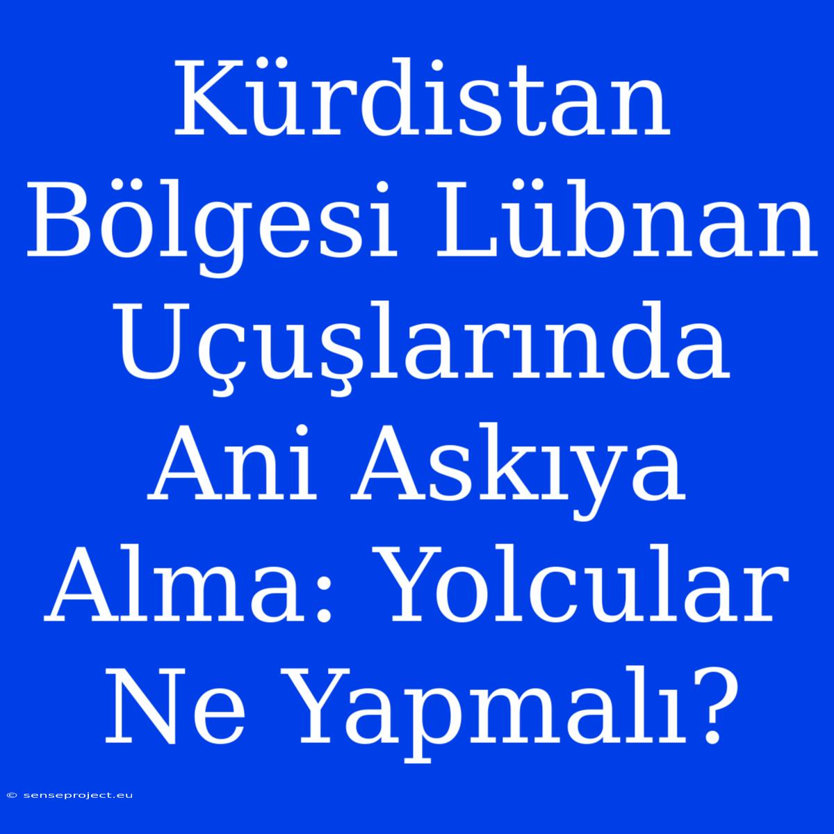 Kürdistan Bölgesi Lübnan Uçuşlarında Ani Askıya Alma: Yolcular Ne Yapmalı?