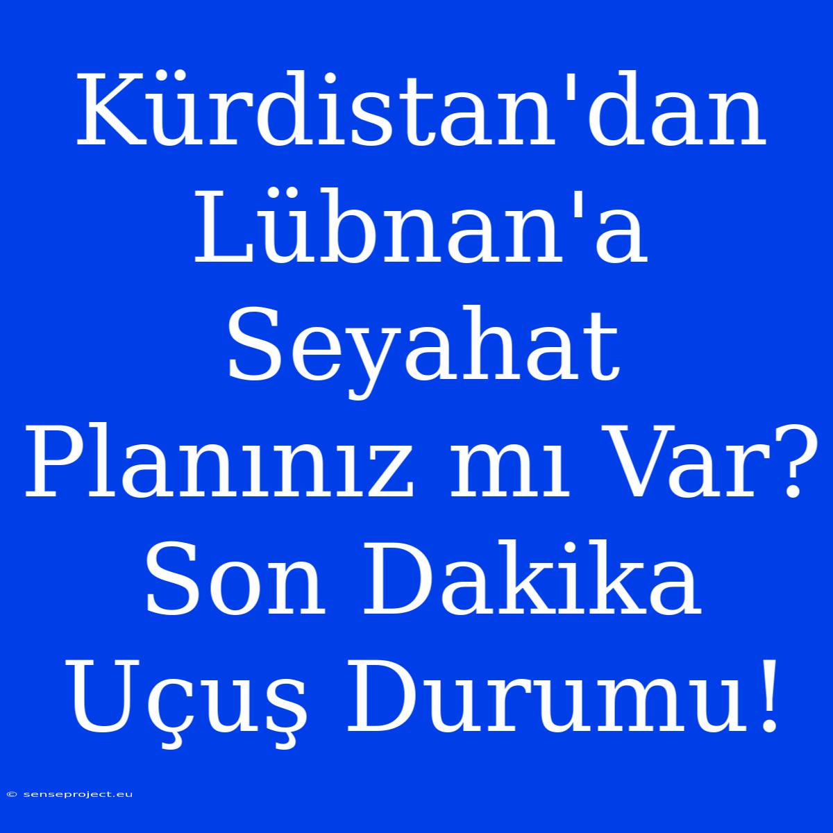 Kürdistan'dan Lübnan'a Seyahat Planınız Mı Var? Son Dakika Uçuş Durumu!