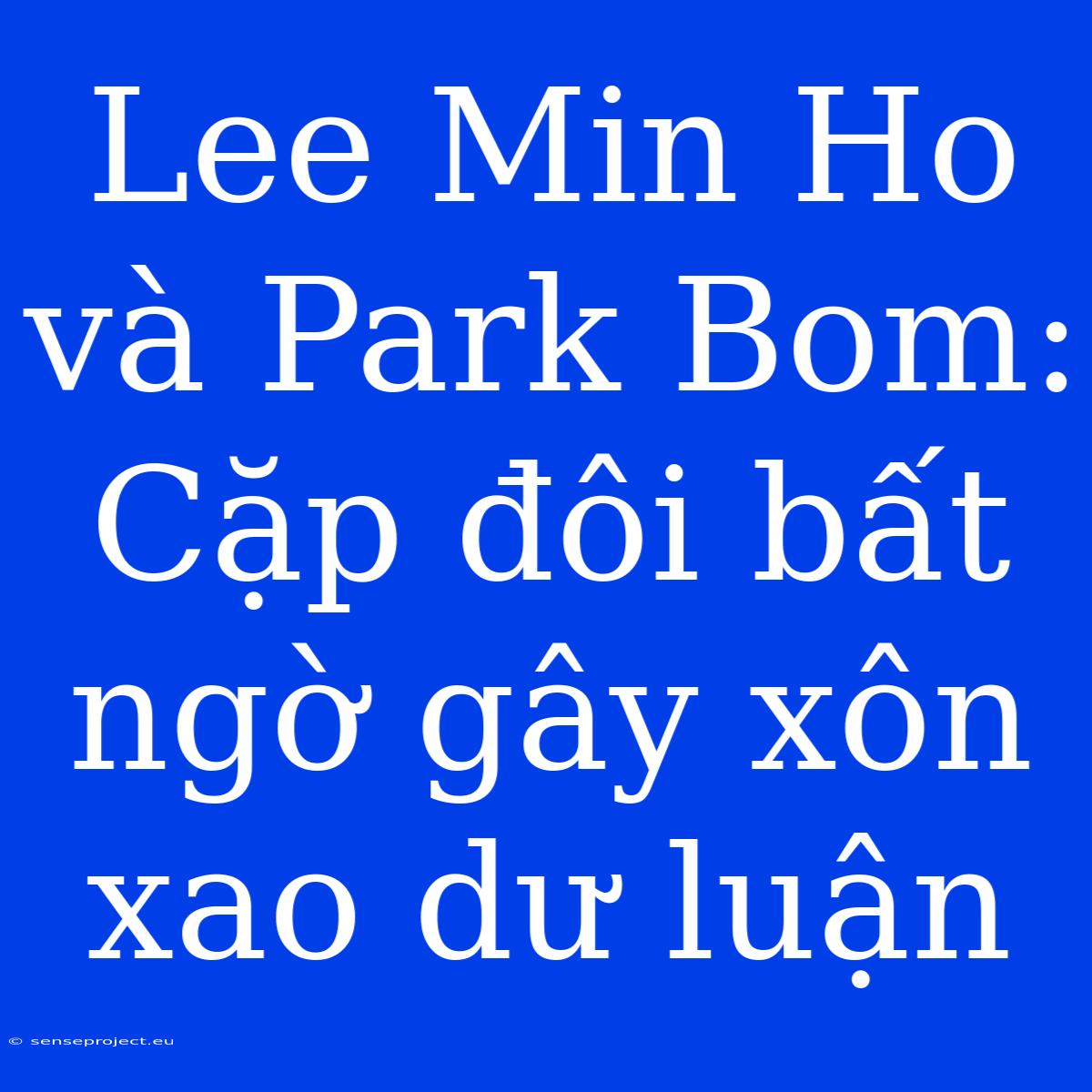 Lee Min Ho Và Park Bom: Cặp Đôi Bất Ngờ Gây Xôn Xao Dư Luận