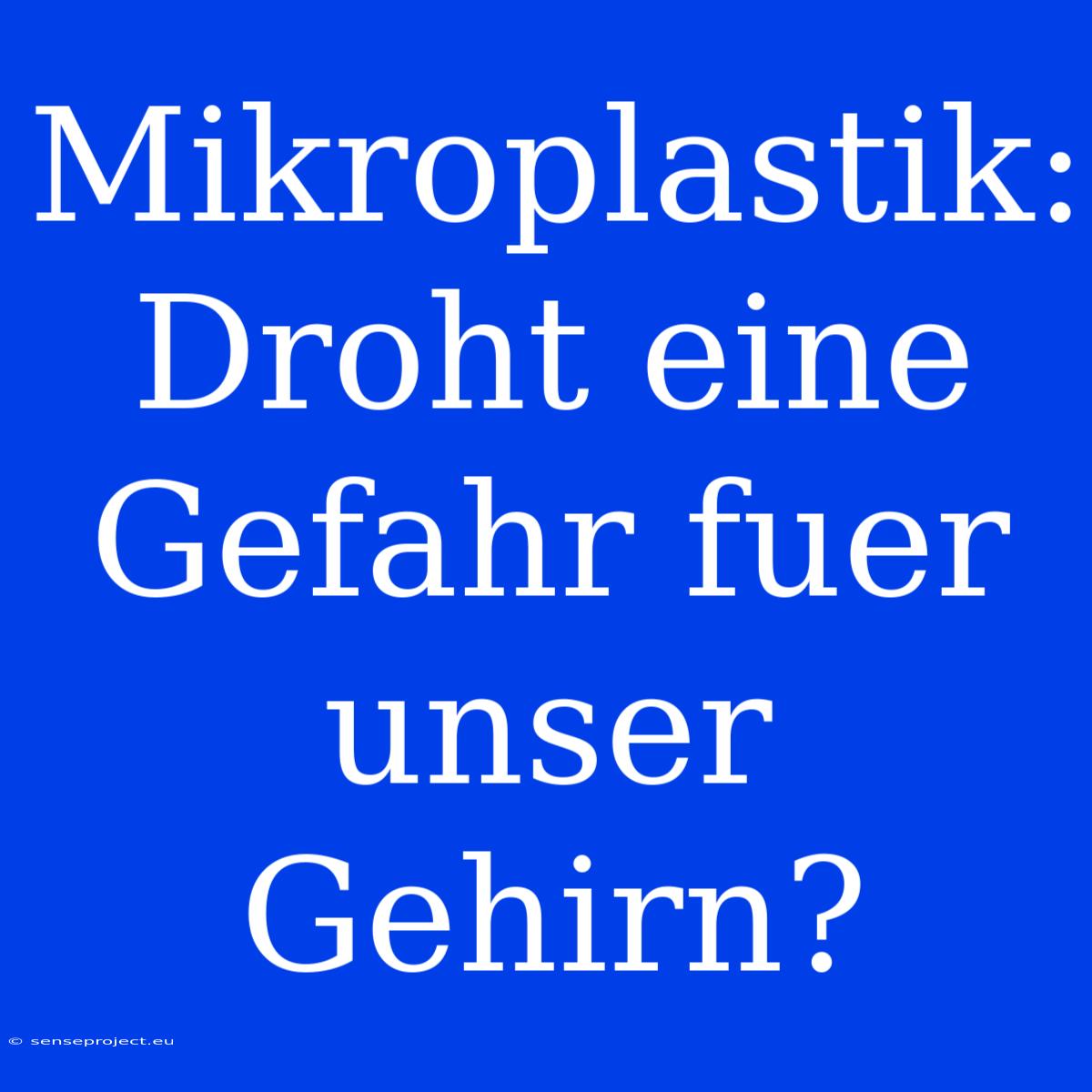 Mikroplastik: Droht Eine Gefahr Fuer Unser Gehirn?