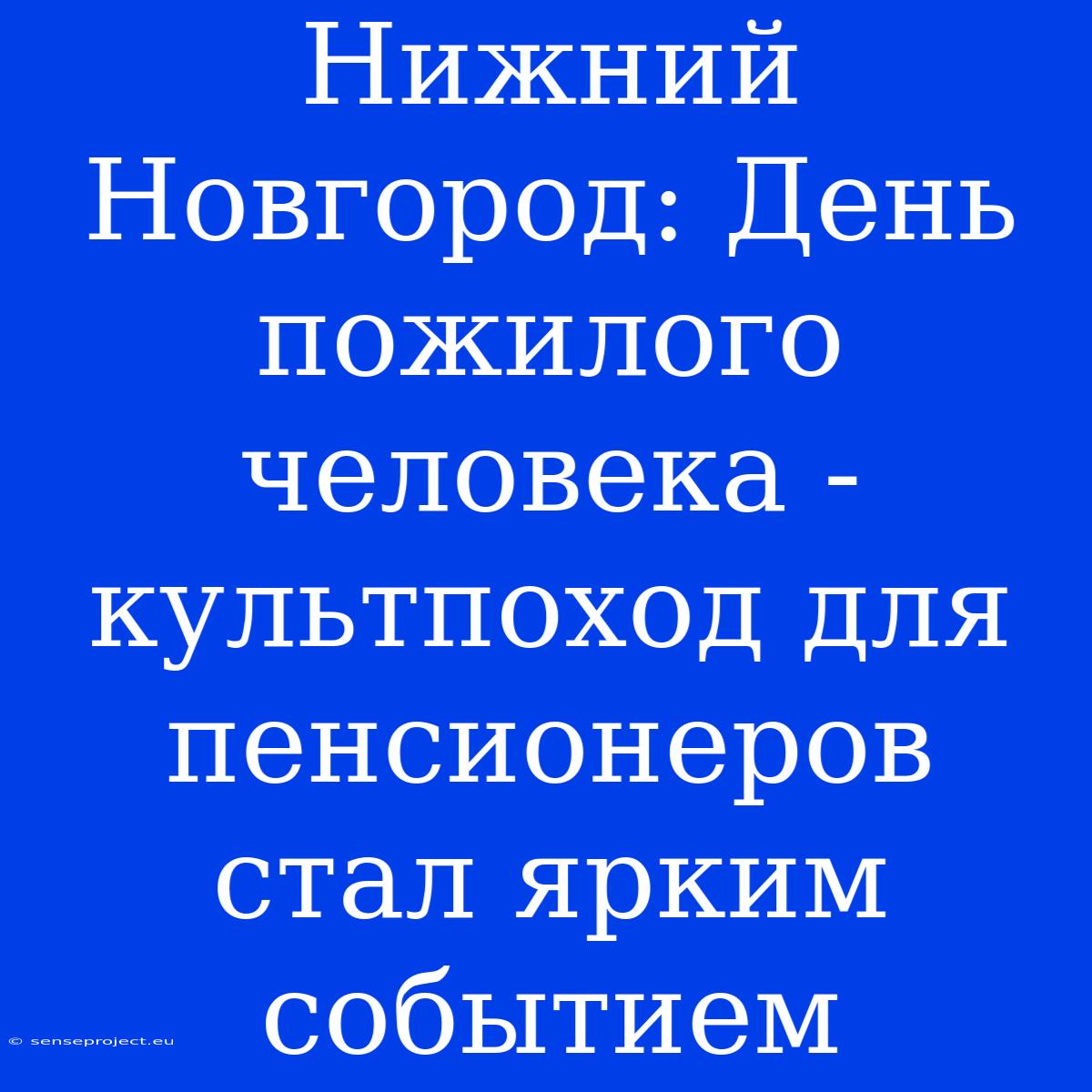 Нижний Новгород: День Пожилого Человека - Культпоход Для Пенсионеров Стал Ярким Событием