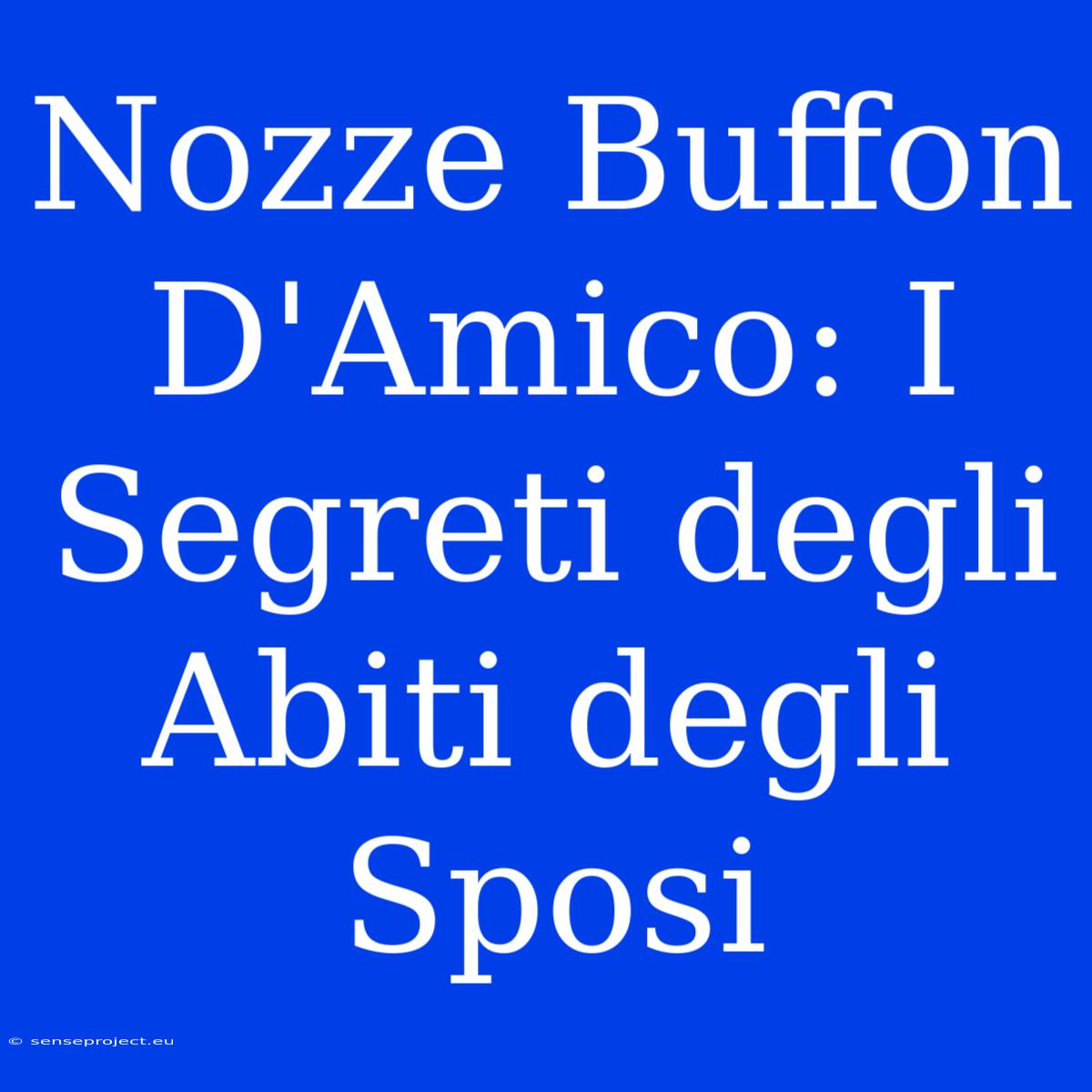 Nozze Buffon D'Amico: I Segreti Degli Abiti Degli Sposi