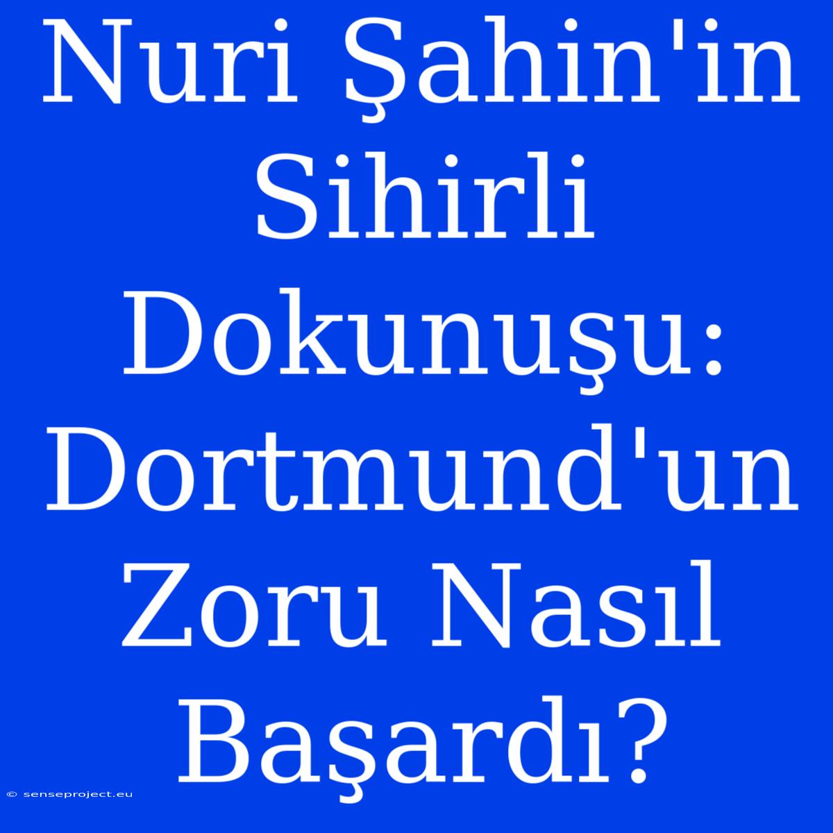 Nuri Şahin'in Sihirli Dokunuşu: Dortmund'un Zoru Nasıl Başardı?