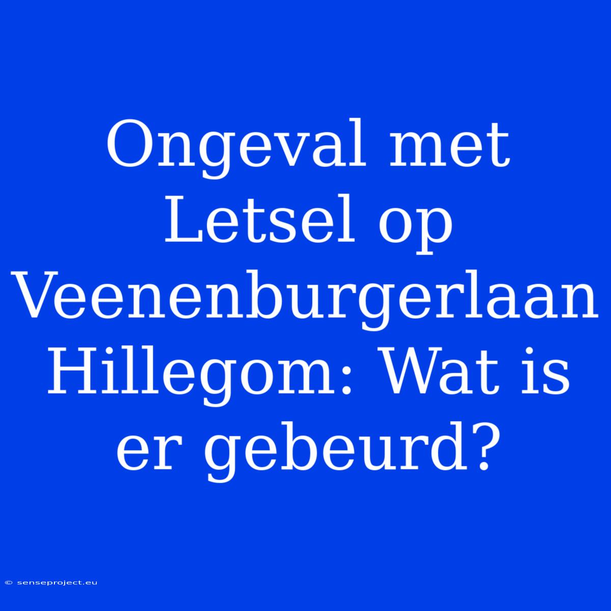 Ongeval Met Letsel Op Veenenburgerlaan Hillegom: Wat Is Er Gebeurd?