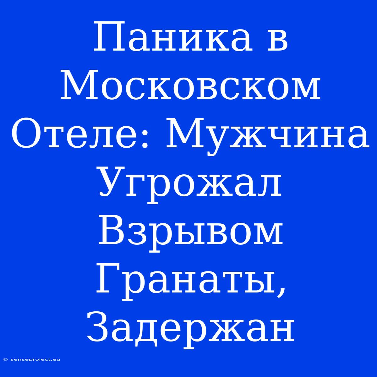 Паника В Московском Отеле: Мужчина Угрожал Взрывом Гранаты, Задержан