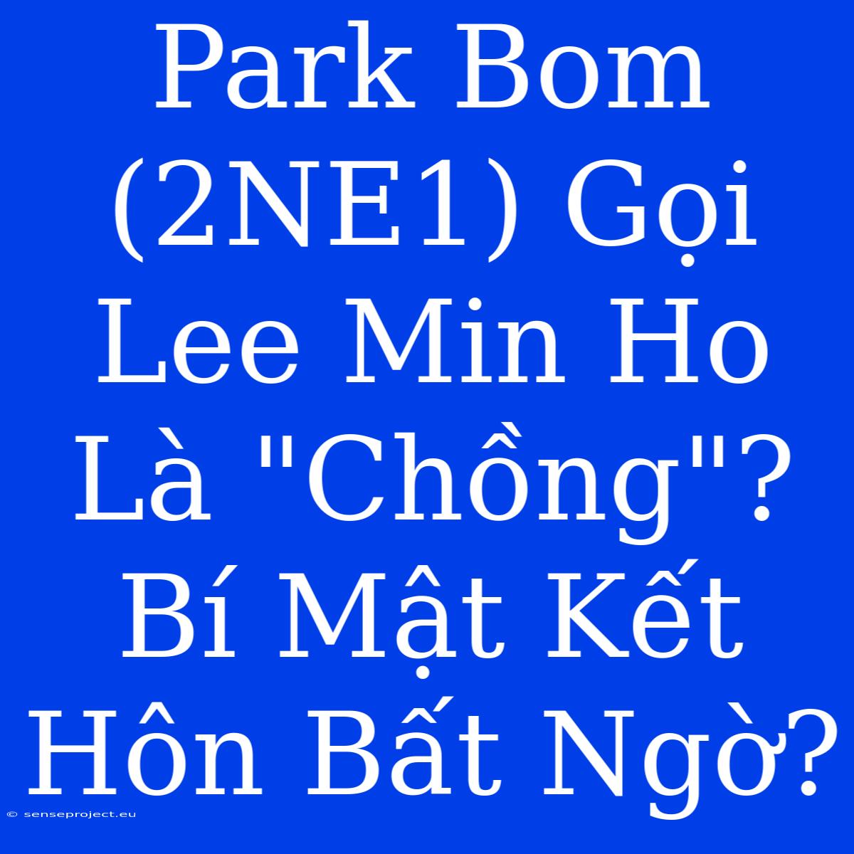 Park Bom (2NE1) Gọi Lee Min Ho Là 