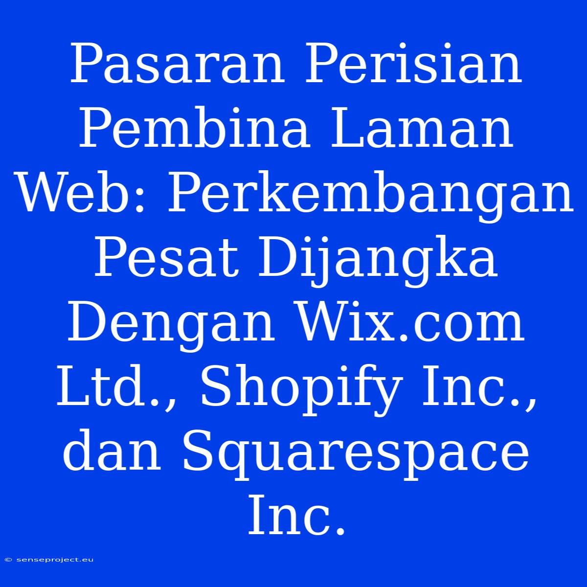 Pasaran Perisian Pembina Laman Web: Perkembangan Pesat Dijangka Dengan Wix.com Ltd., Shopify Inc., Dan Squarespace Inc.