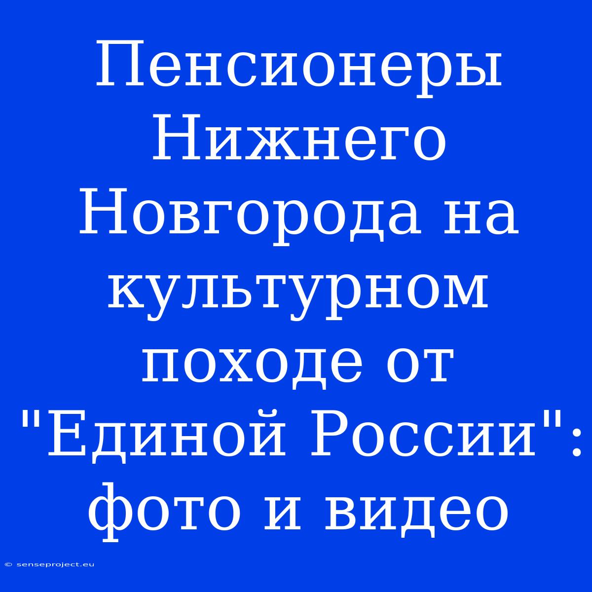 Пенсионеры Нижнего Новгорода На Культурном Походе От 