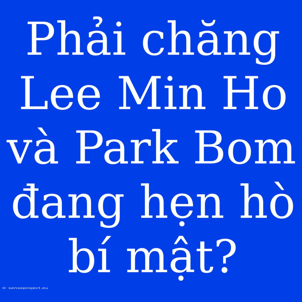 Phải Chăng Lee Min Ho Và Park Bom Đang Hẹn Hò Bí Mật?