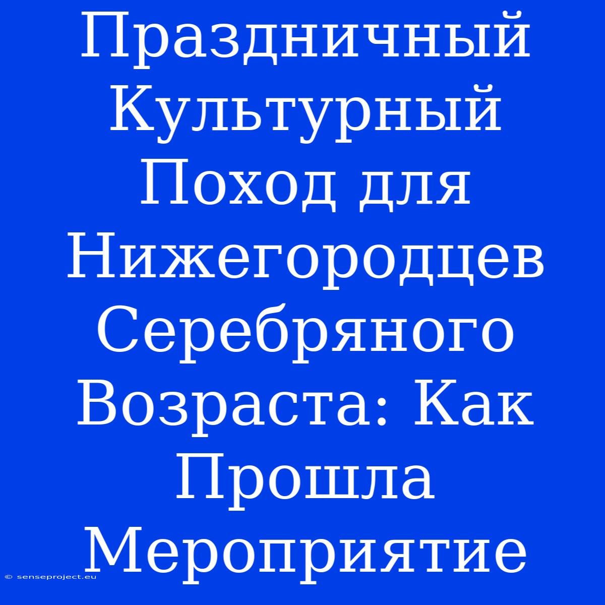 Праздничный Культурный Поход Для Нижегородцев Серебряного Возраста: Как Прошла Мероприятие