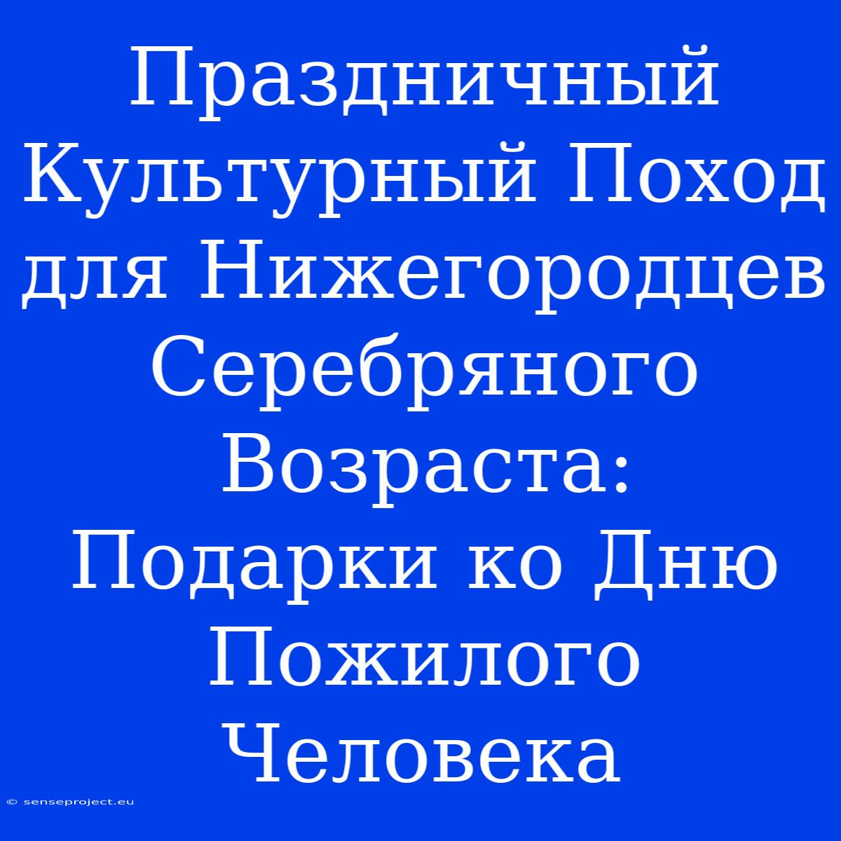 Праздничный Культурный Поход Для Нижегородцев Серебряного Возраста: Подарки Ко Дню Пожилого Человека