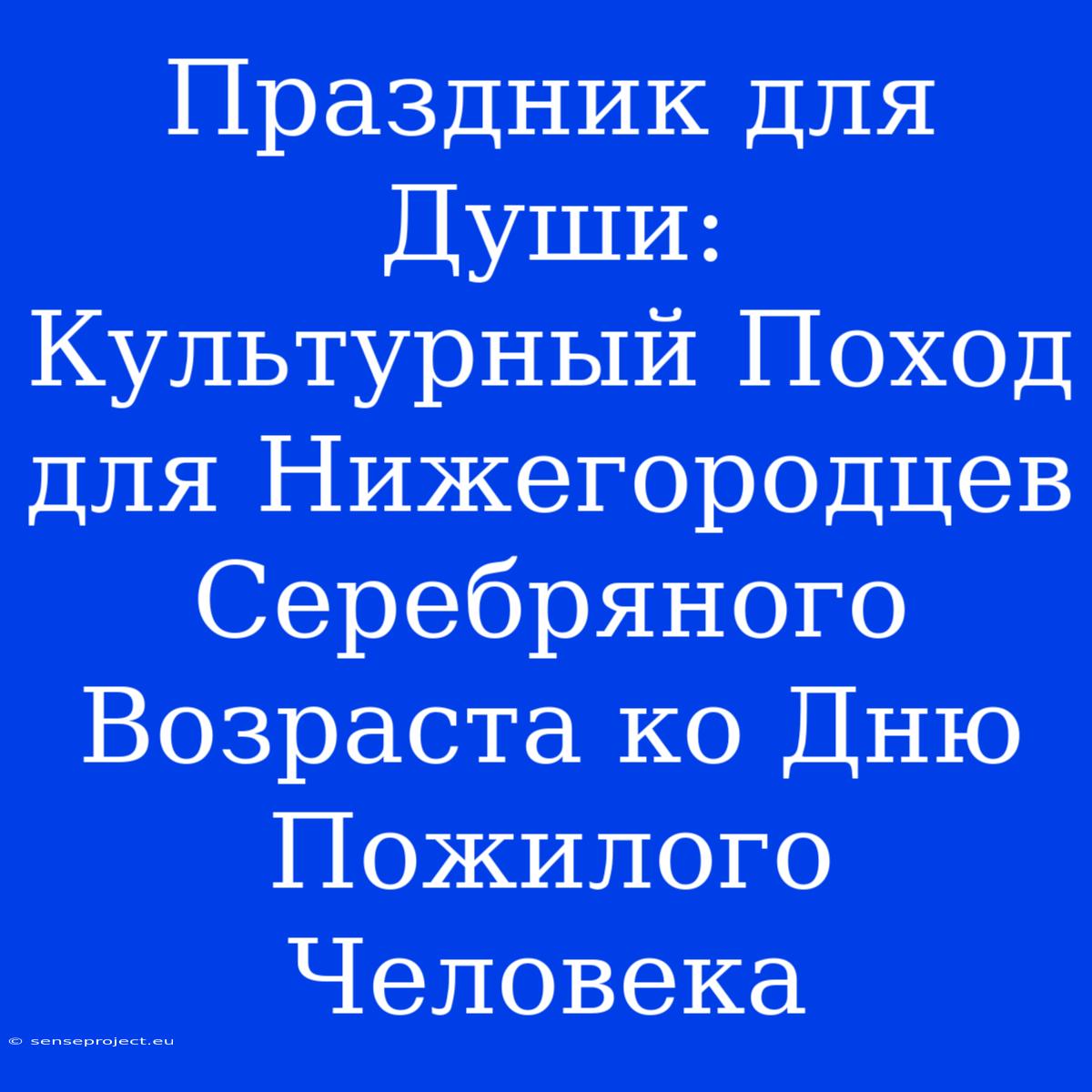 Праздник Для Души: Культурный Поход Для Нижегородцев Серебряного Возраста Ко Дню Пожилого Человека