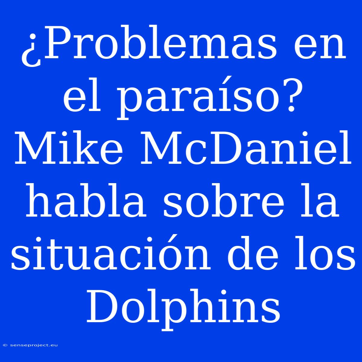 ¿Problemas En El Paraíso? Mike McDaniel Habla Sobre La Situación De Los Dolphins