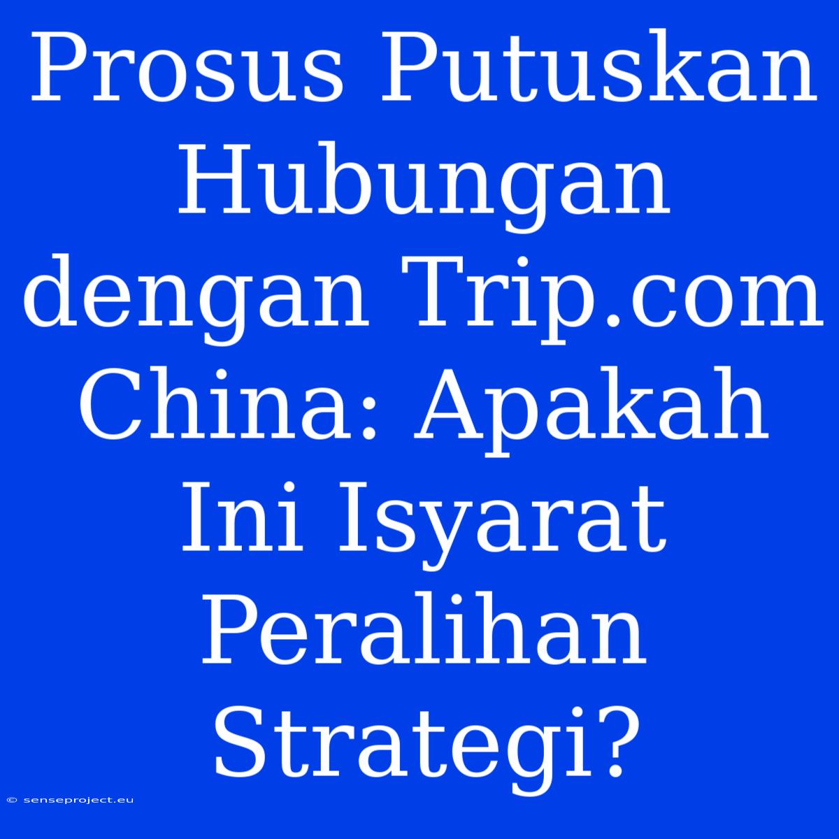 Prosus Putuskan Hubungan Dengan Trip.com China: Apakah Ini Isyarat Peralihan Strategi?