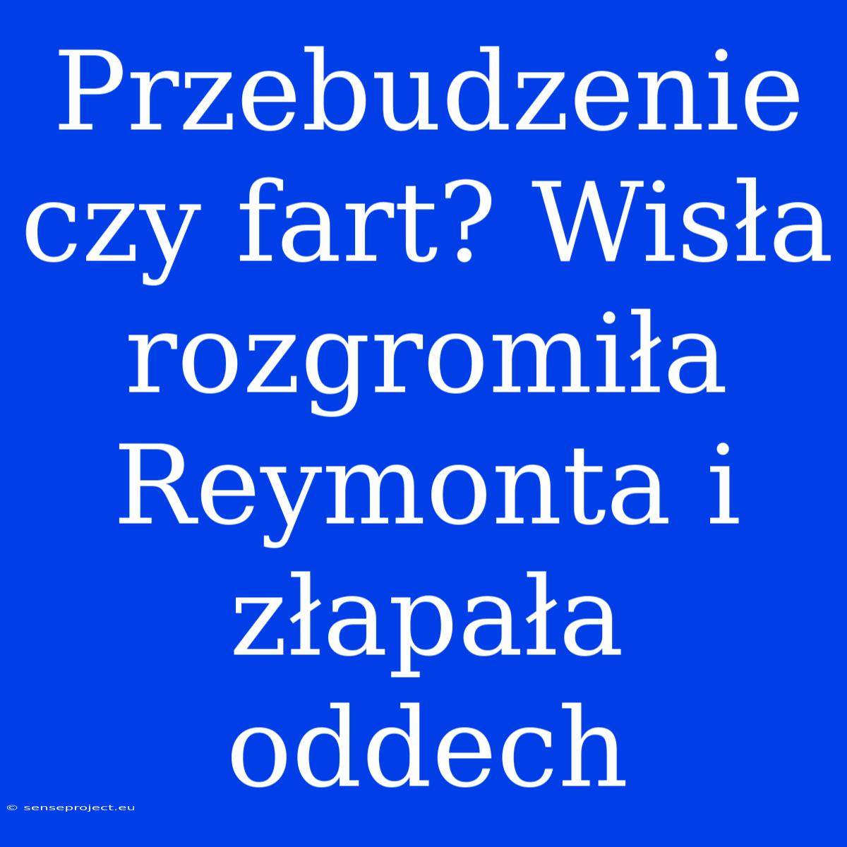 Przebudzenie Czy Fart? Wisła Rozgromiła Reymonta I Złapała Oddech