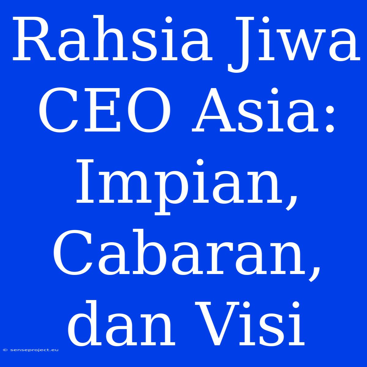 Rahsia Jiwa CEO Asia: Impian, Cabaran, Dan Visi