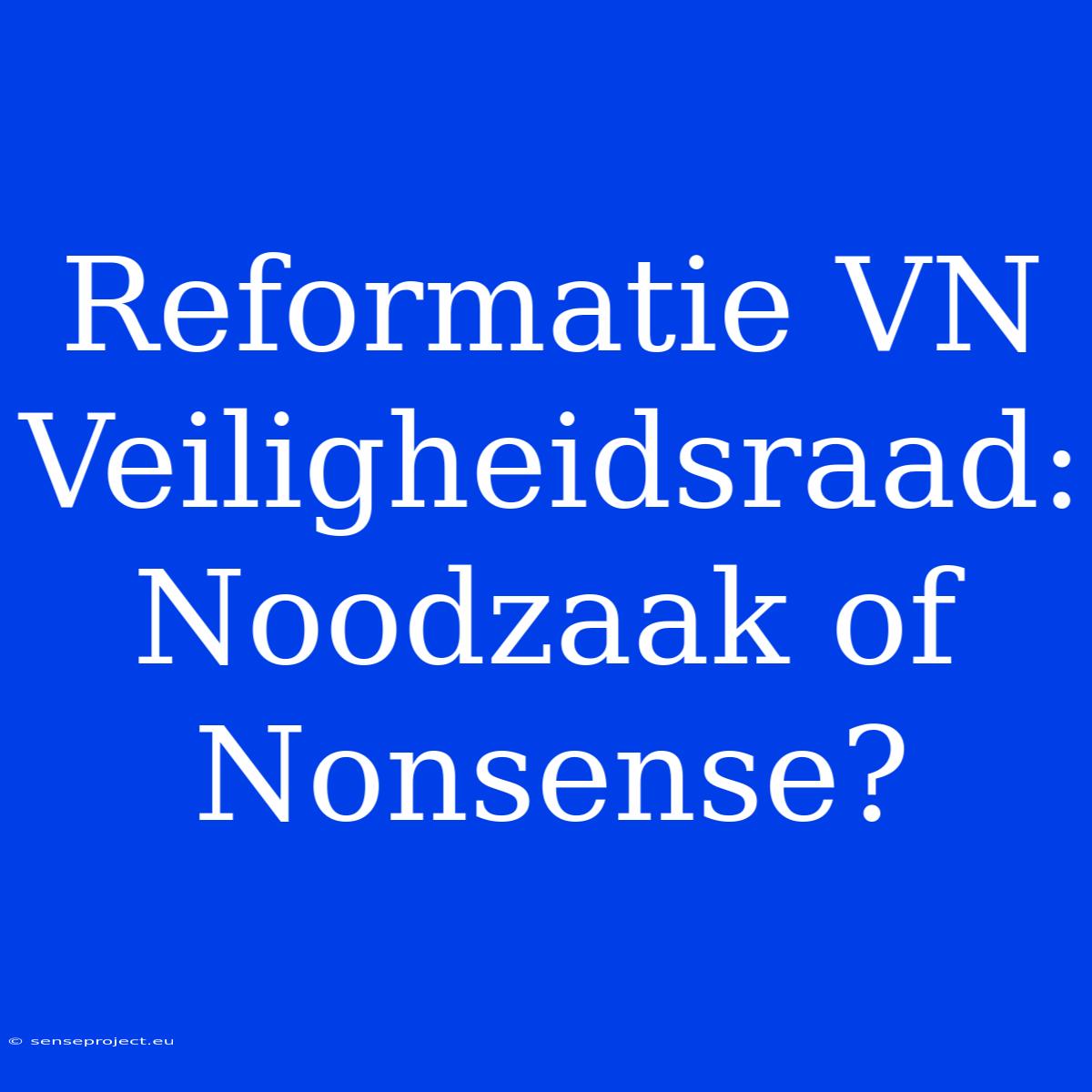 Reformatie VN Veiligheidsraad: Noodzaak Of Nonsense?