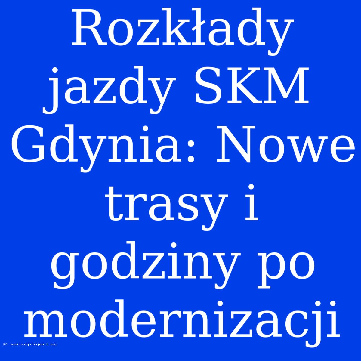 Rozkłady Jazdy SKM Gdynia: Nowe Trasy I Godziny Po Modernizacji