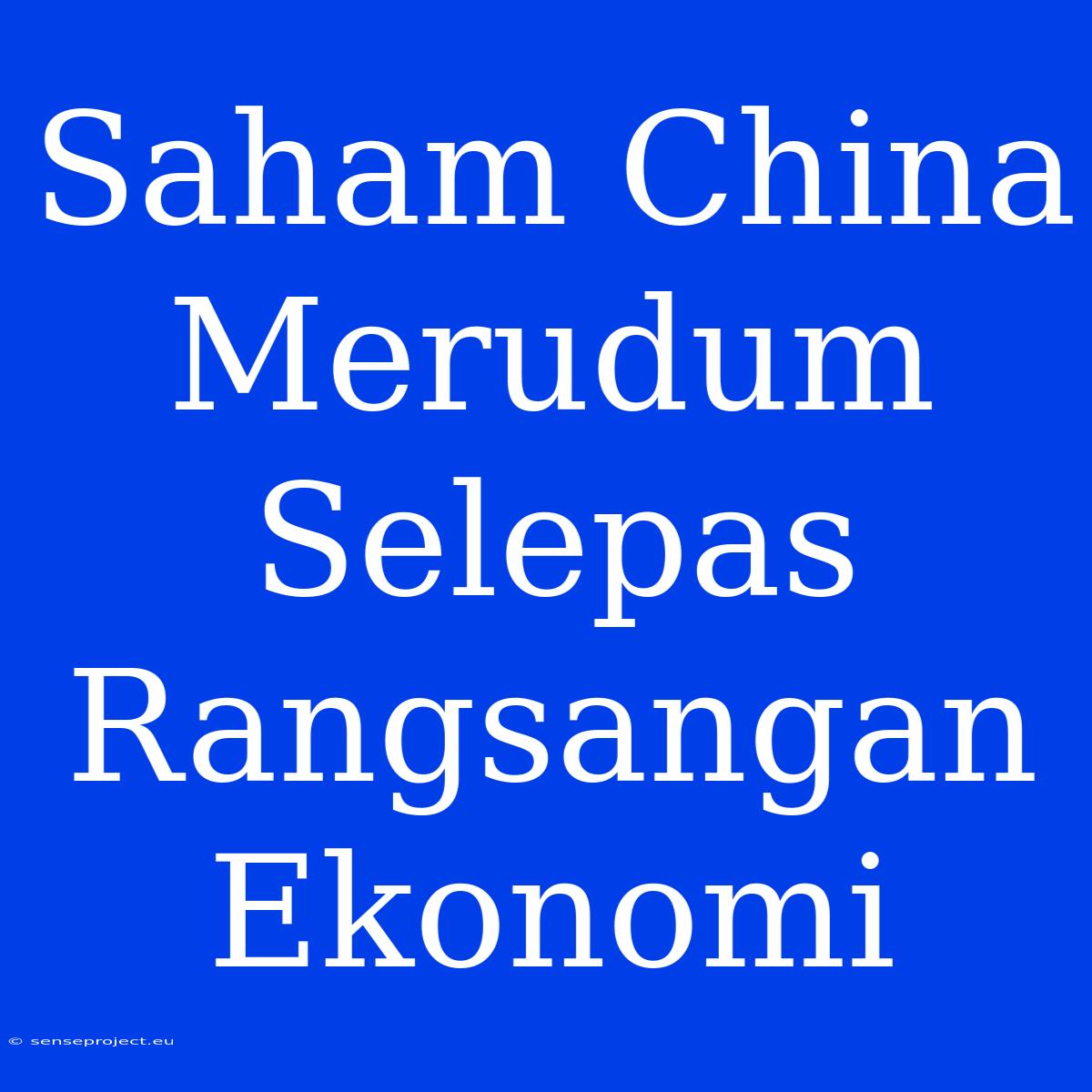 Saham China Merudum Selepas Rangsangan Ekonomi